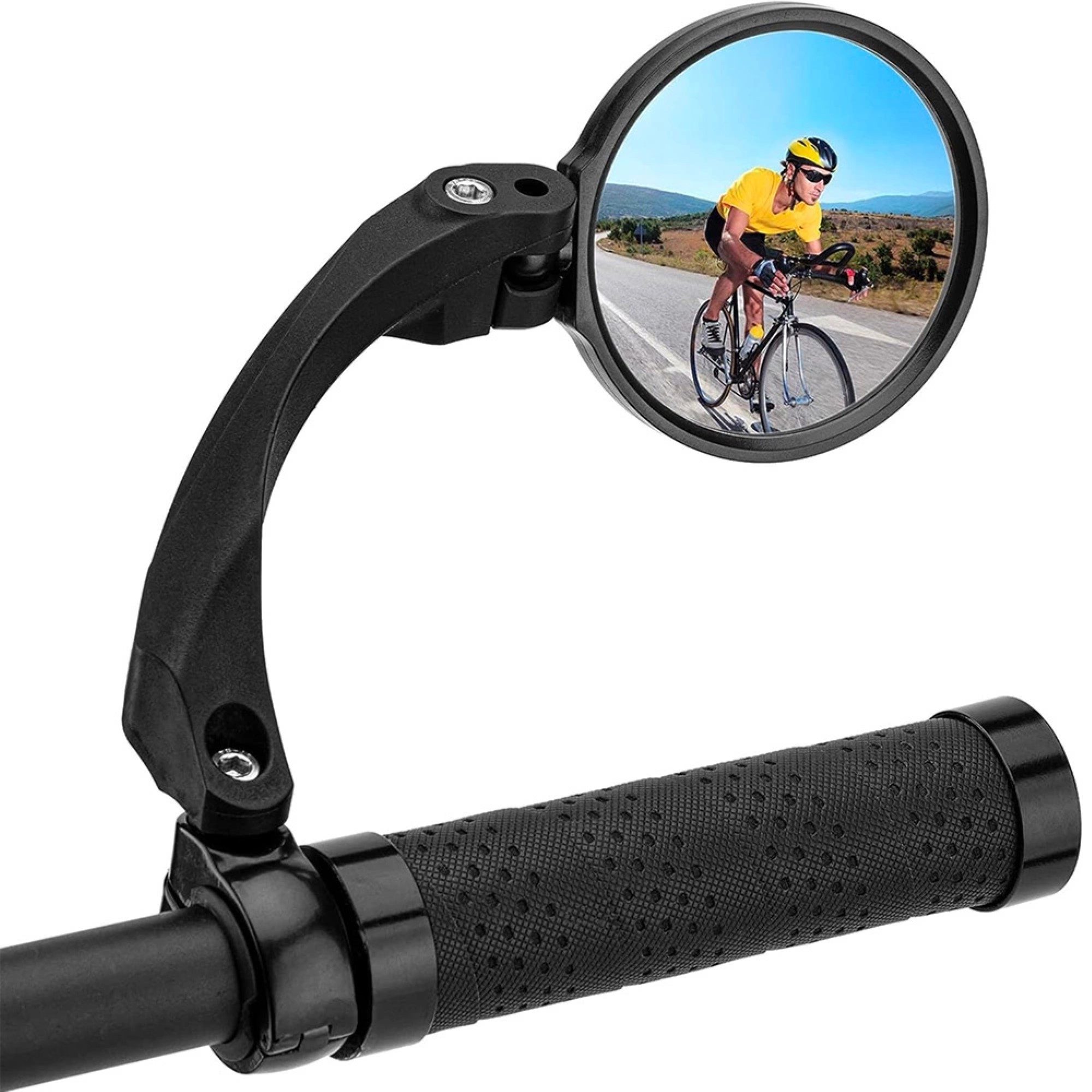 ROCKBROS Fahrradspiegel in schwarz kompatibel mit Lenkern mit einem Durchmesser von 20–24 mm