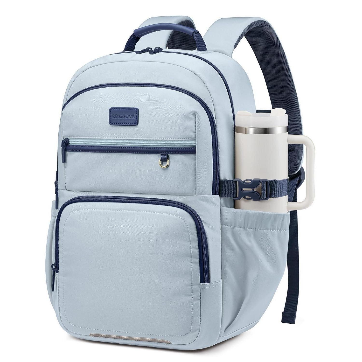 LuxusKollektion Laptoprucksack Rucksack Damen Laptop 15,6 Zoll B-himmelblau