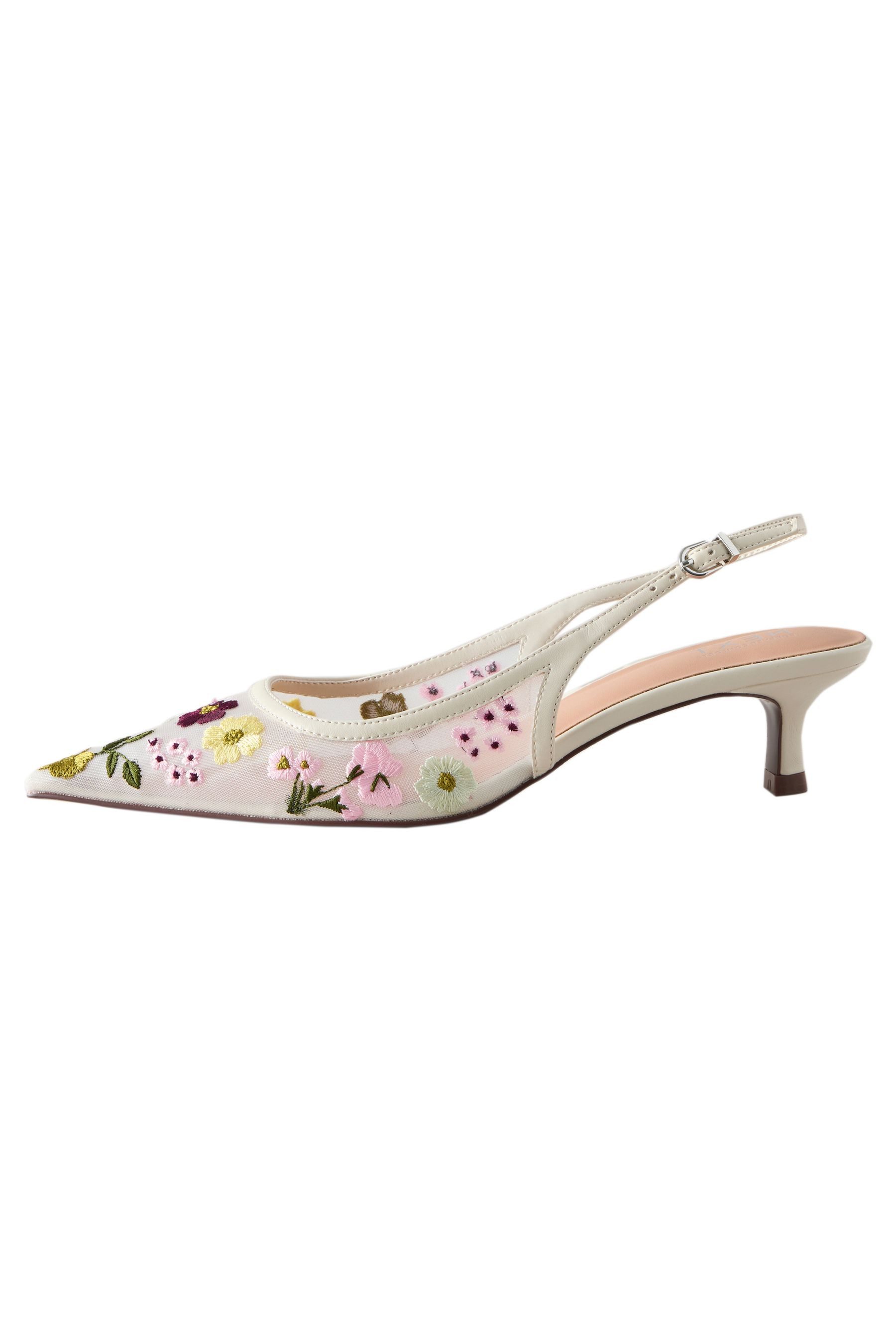 Forever Comfort® bestickte Slingbacks mit Mesh Slingsandalette