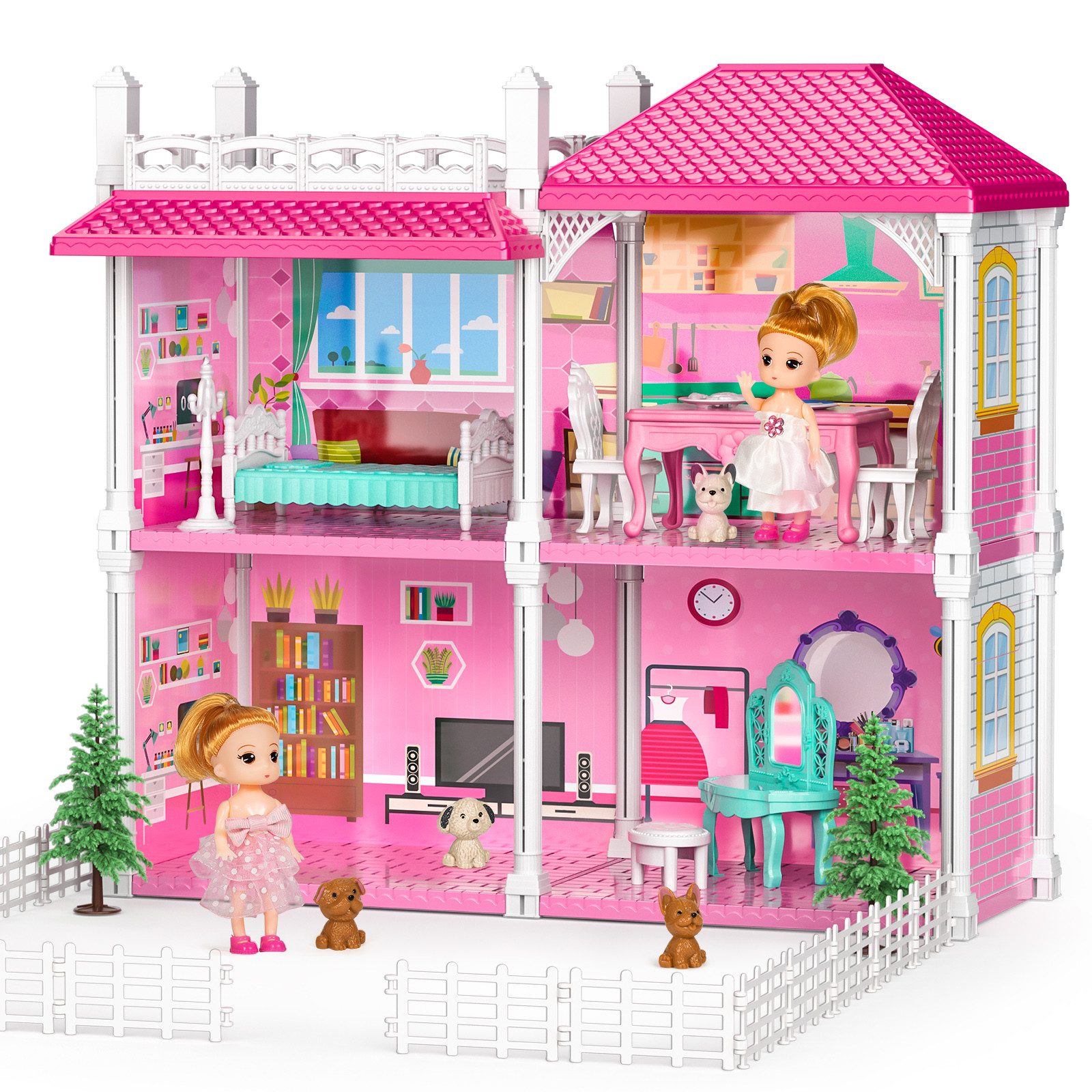 TEMI Puppenhaus Puppenhaus Luxus DollHouse Mädchen günstig online kaufen