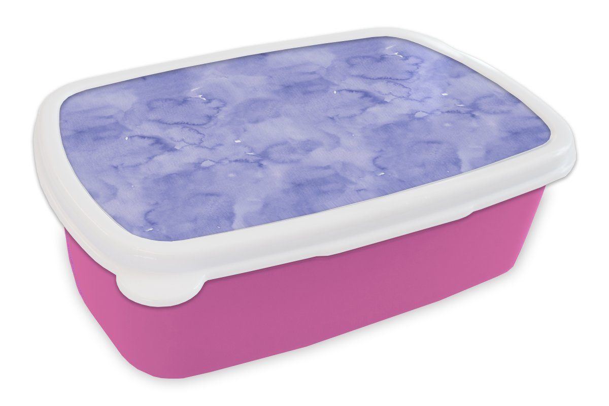 Mädchen, für Brotdose Kinder, - Brotbox Aquarell Kunststoff, MuchoWow - Lunchbox rosa Lila (2-tlg), Erwachsene, - Kunststoff Muster Marmor, Snackbox,