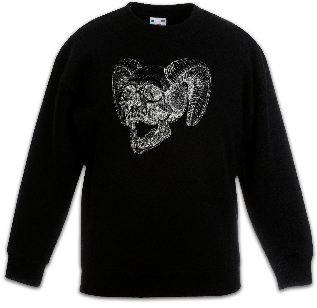 Sweatshirt Horned Skull Kinderpullover Teufel Lucifer Satan Schädel Devil