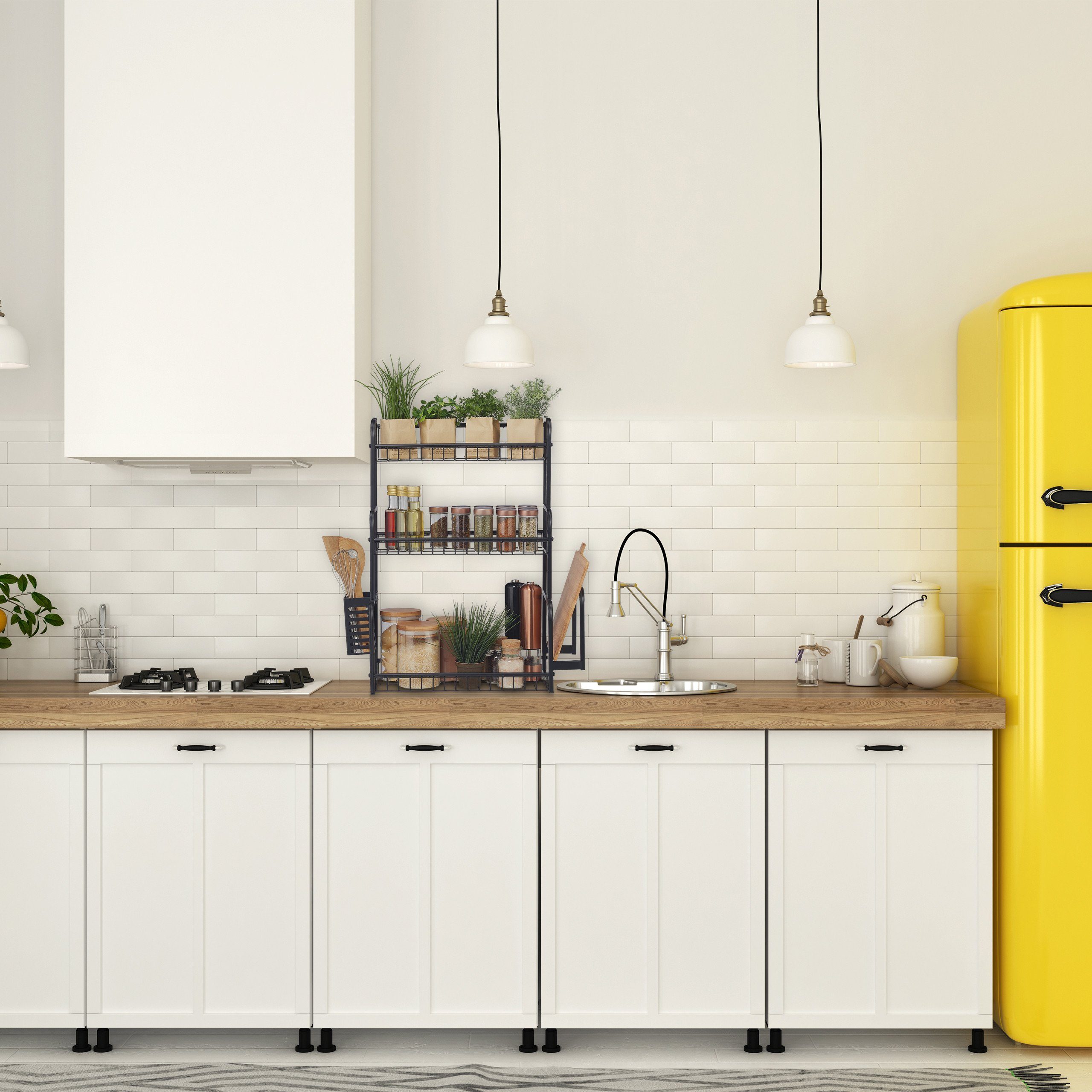 relaxdays Gewürzregal Küchenregal für die Arbeitsplatte günstig online kaufen