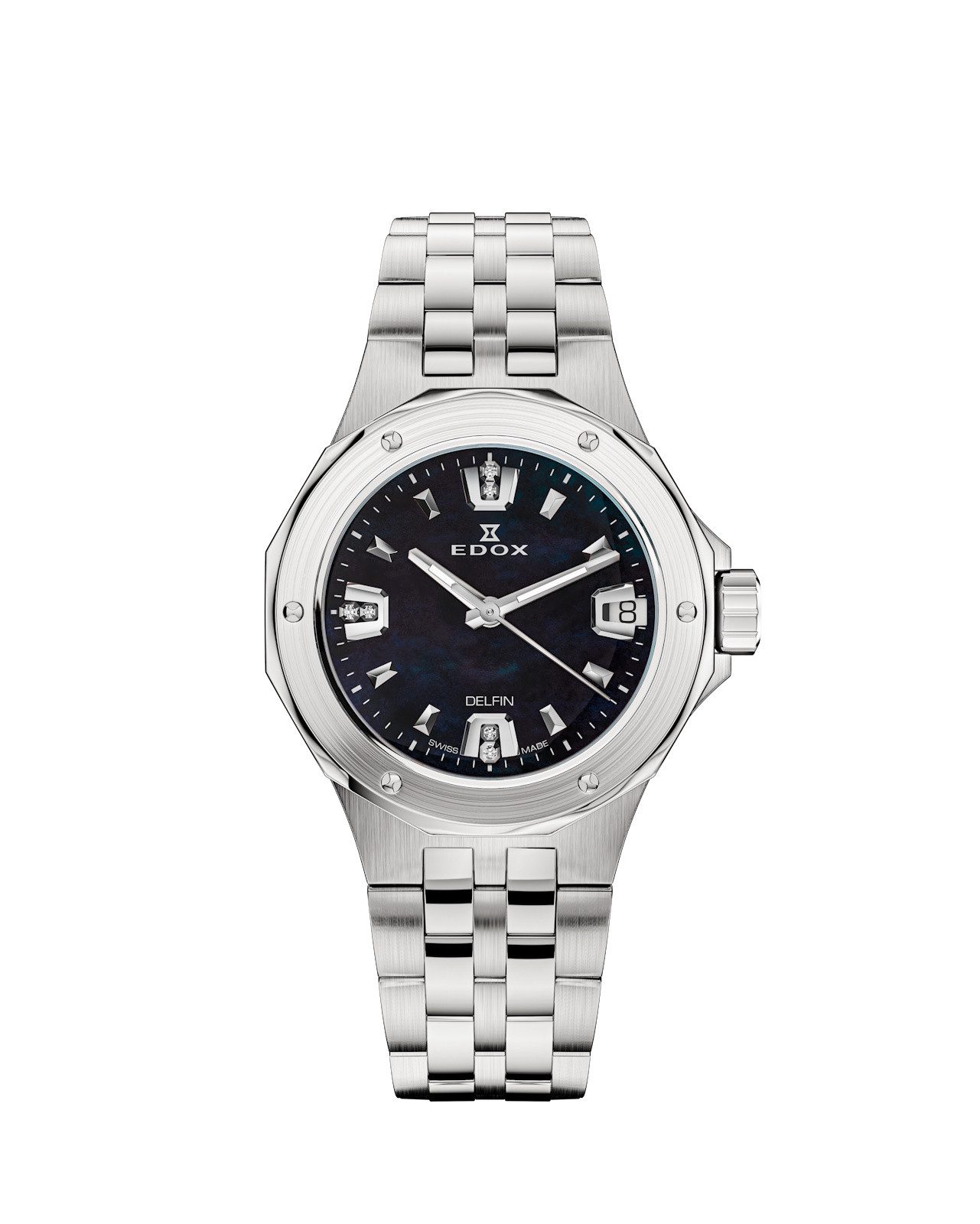 Edox Schweizer Uhr Delfin Date Lady