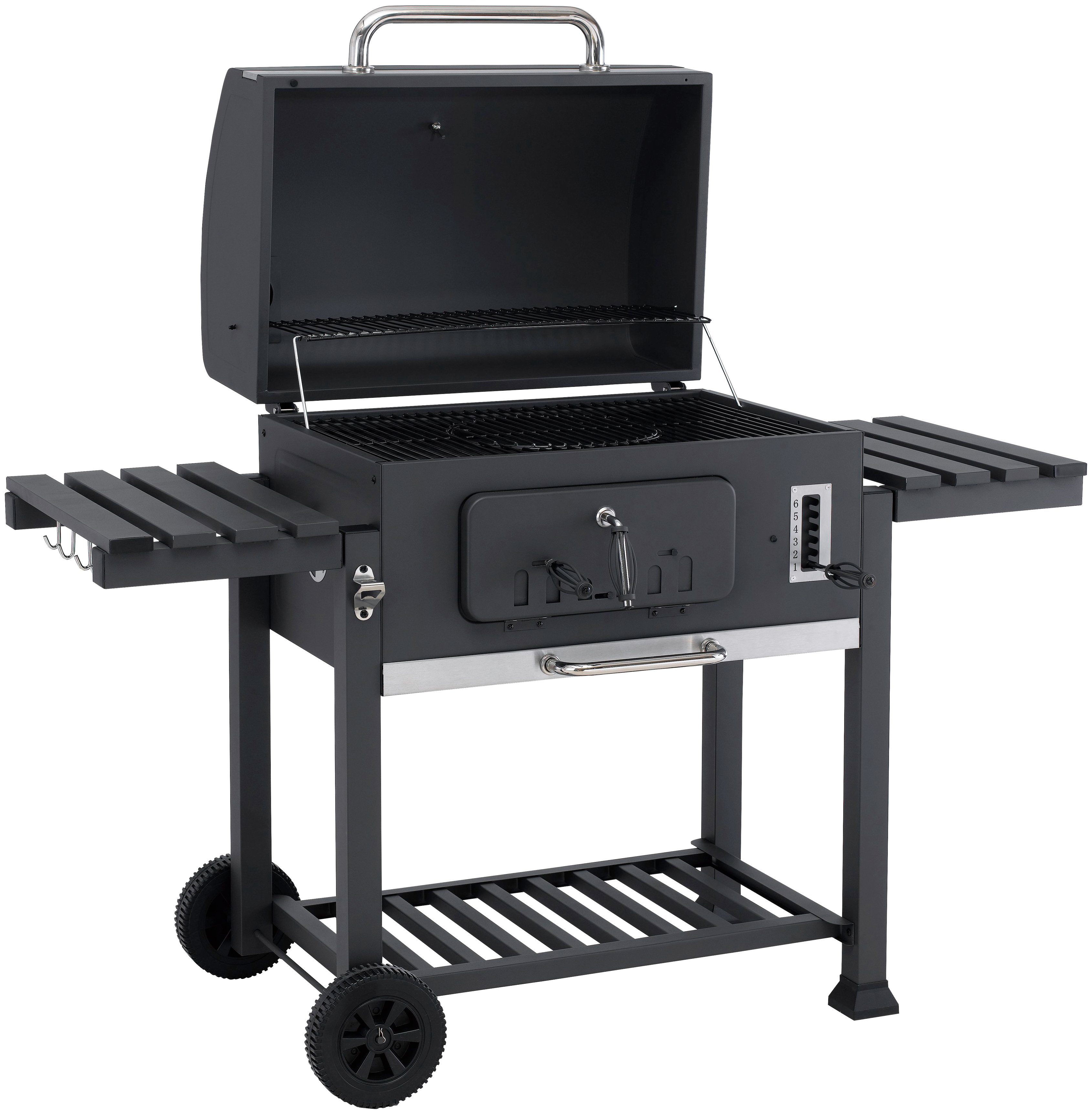 Tepro Holzkohlegrill Grillwagen Toronto XXL, BxTxH: 152x73x137cm, mit 2 Grillrosten und Pizzastein Vorrichtung