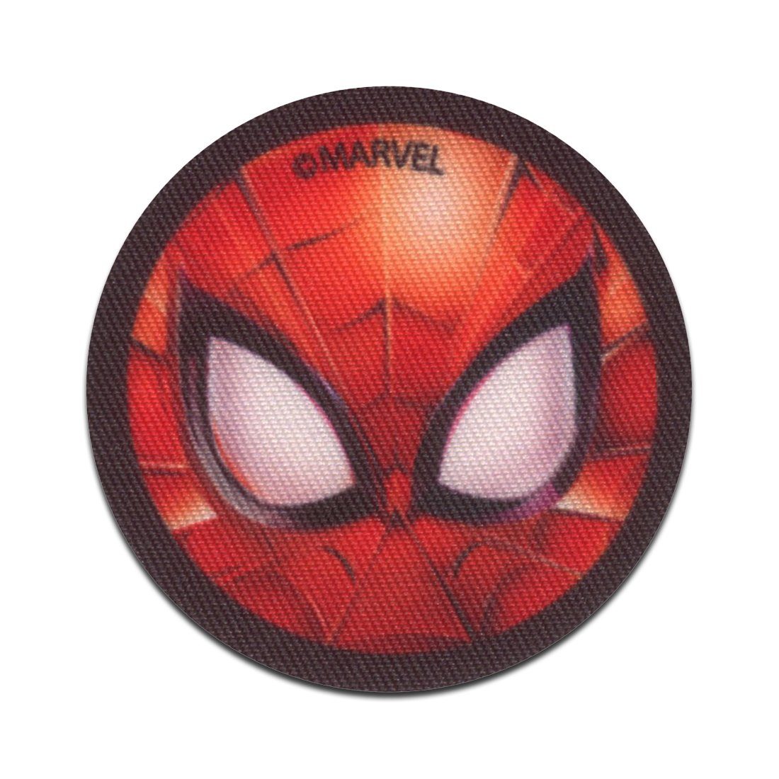 MARVEL Aufnäher Bügelbild, Aufbügler, Applikationen, Patches, Flicken, zum aufbügeln, Polyester, Spiderman Symbol - Größe: 6,3 x 6,3 cm