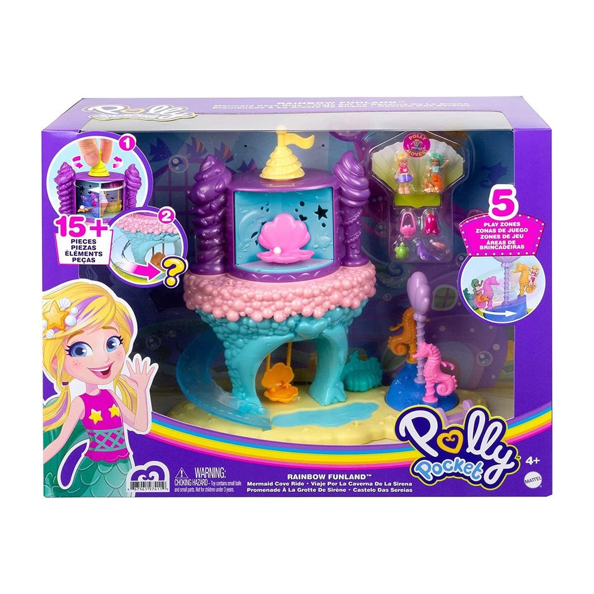 Mattel® Spielwelt Mattel GYK42 - Polly Pocket - Куклы + Zubehör, Regenbogen Einhornspa