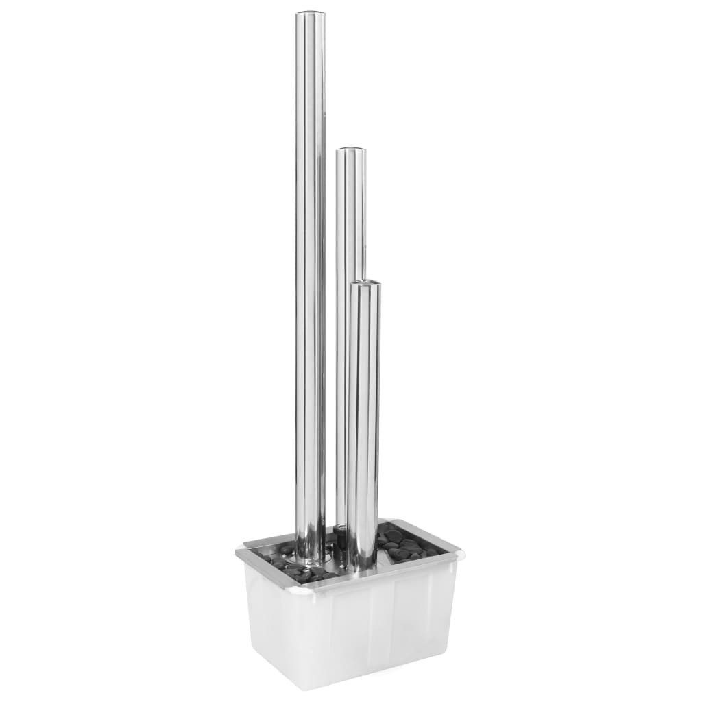 vidaXL Wasserfall Gartenbrunnen Silbern 48x34x153 cm Edelstahl