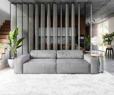 DELIFE Big-Sofa Sirpio, XL Mikrofaser Grau 270x130 cm