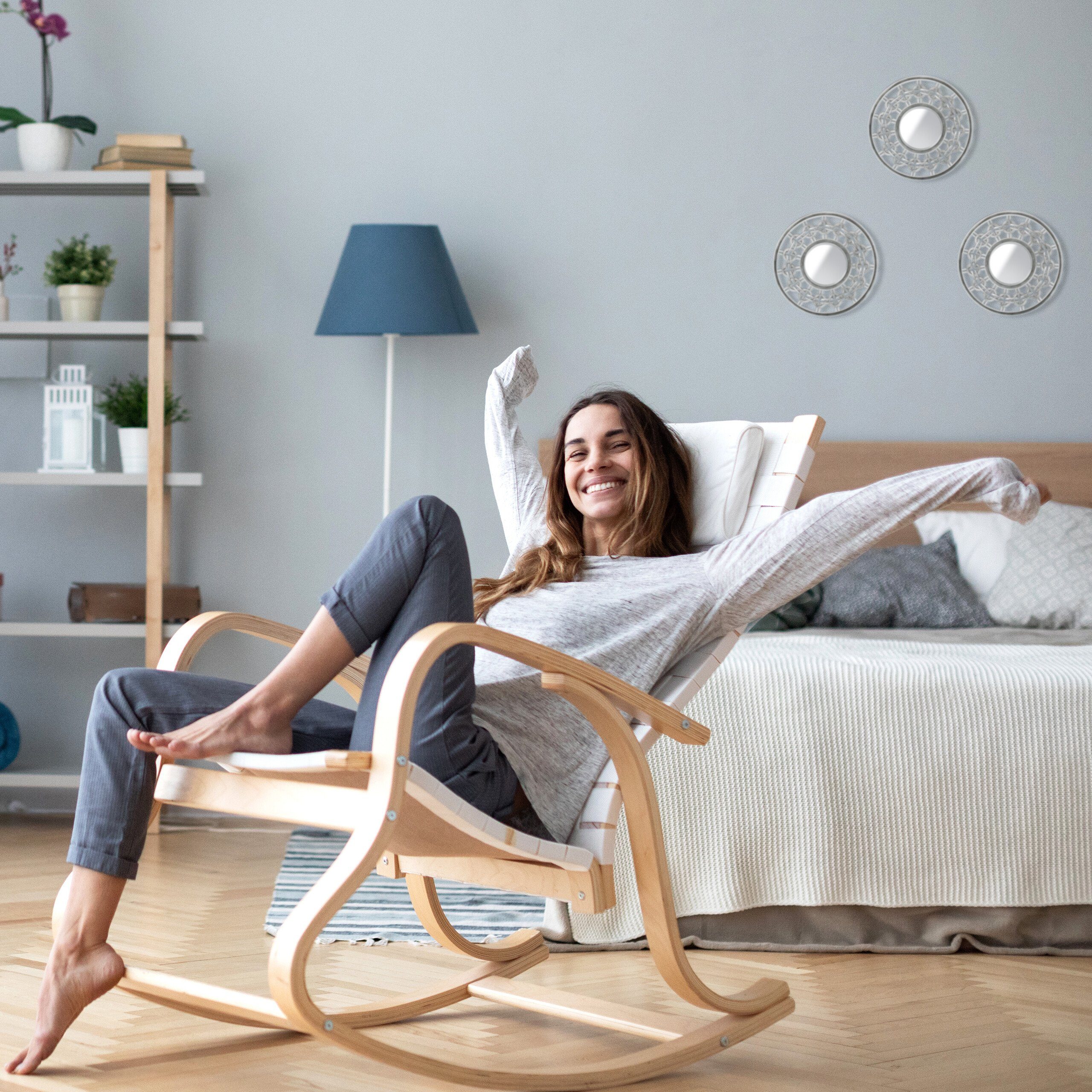 relaxdays Wandspiegel Deko Spiegel 3er Set (3-St)