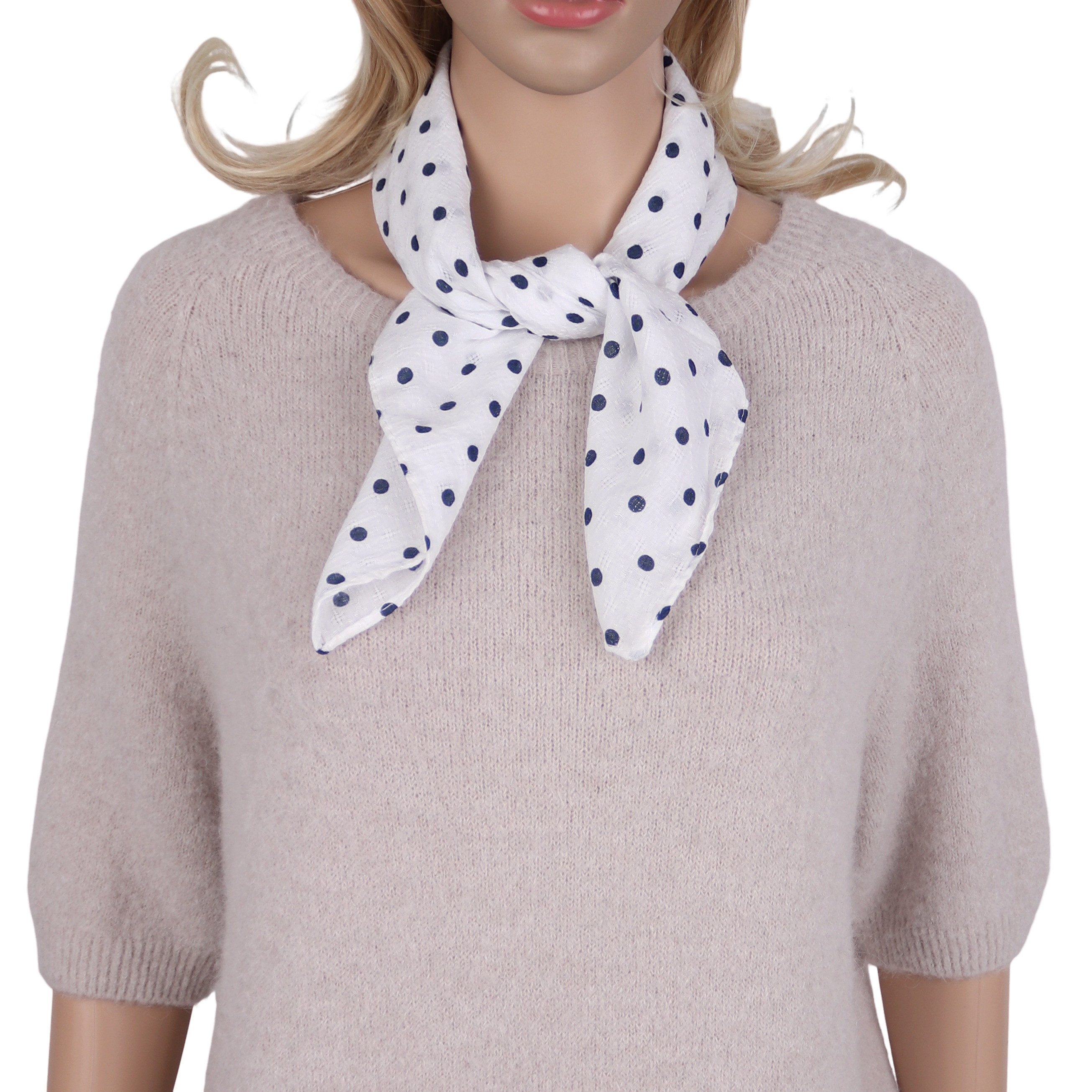 MIRROSI Nickituch Dreicktuch ca. 60 × 60 cm, wunderschönes Punkte-Muster, Damen Halstuch ideal für Frühling, Sommer oder Herbst