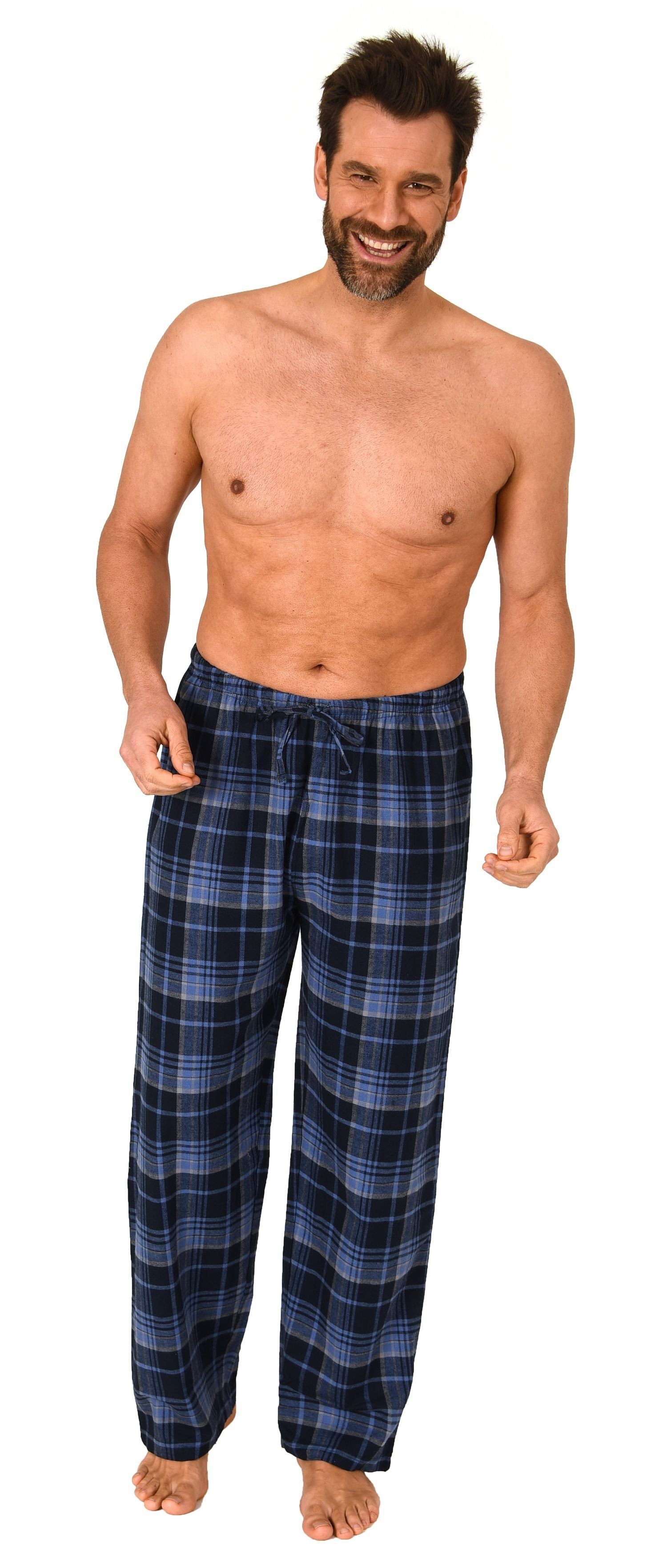 Normann Pyjama Herren Flanell Schlafanzug Hose in Karo-Optik günstig online kaufen