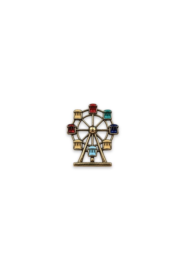 MarJo Schmuckset Ansteck-Pin - RIESENRAD - altsilber, altgold, gold/bunt, silber/bunt
