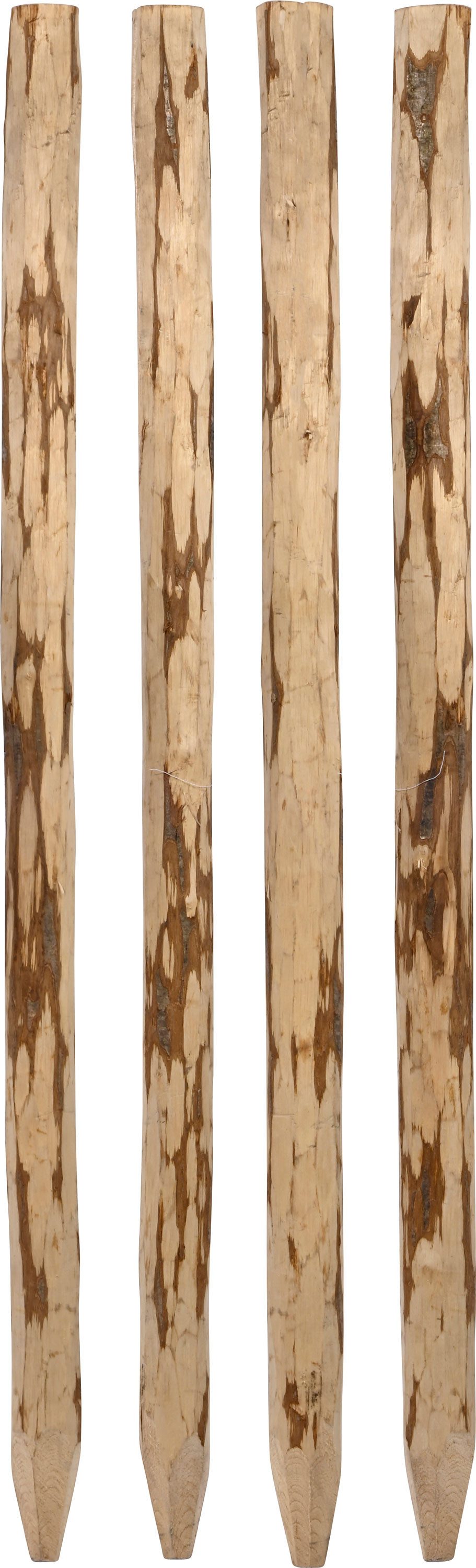 dobar Столб забора Holzpfosten für Staketenzaun, ØxH: 9x120 cm, (Set, 4-St), aus robustem, ungeschältem Haselnussholz