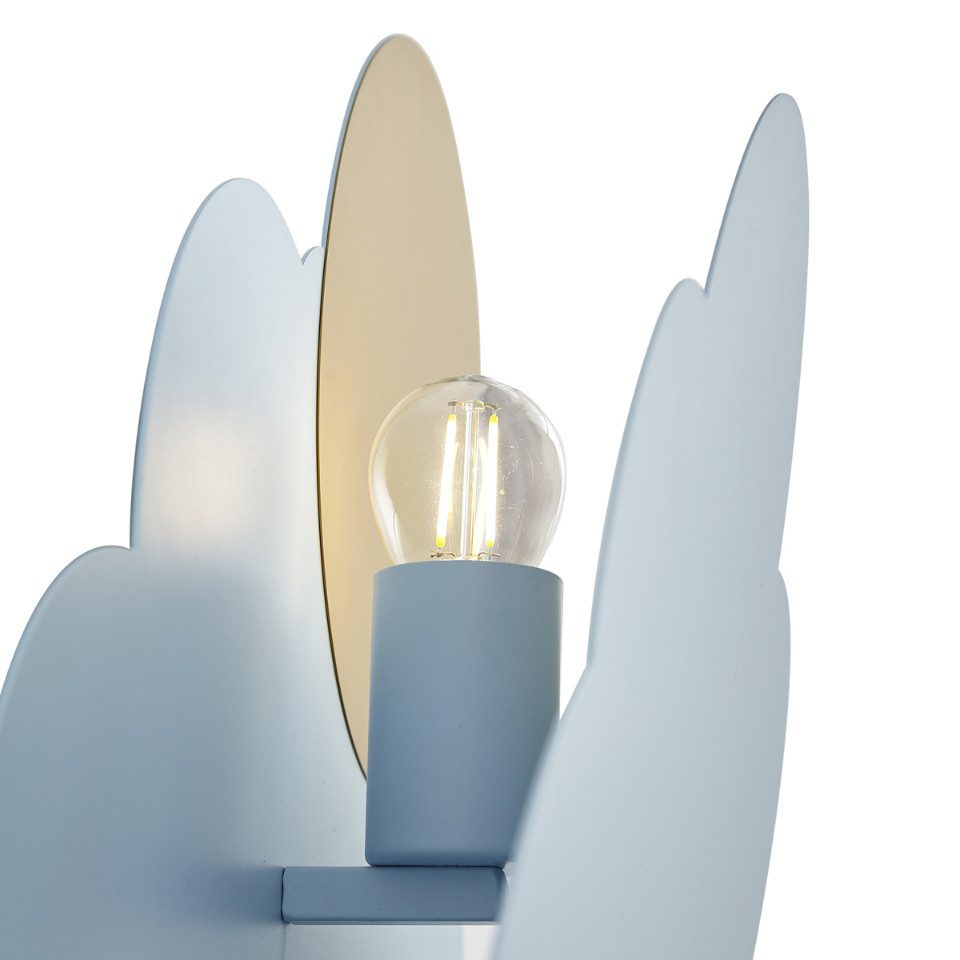 Qazqa Wandleuchte Cloudy, ohne Leuchtmittel, Warmweiß, QAZQA Wand­leuchte, e27, Blau, Metall, Für Kinder
