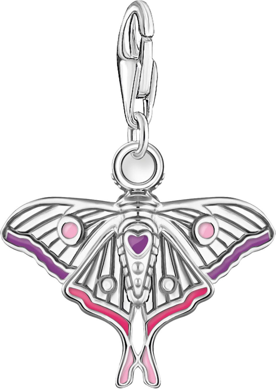 THOMAS SABO Charm-Einhänger Charm Nachtfalter bunt, mit Zirkonia (synth)