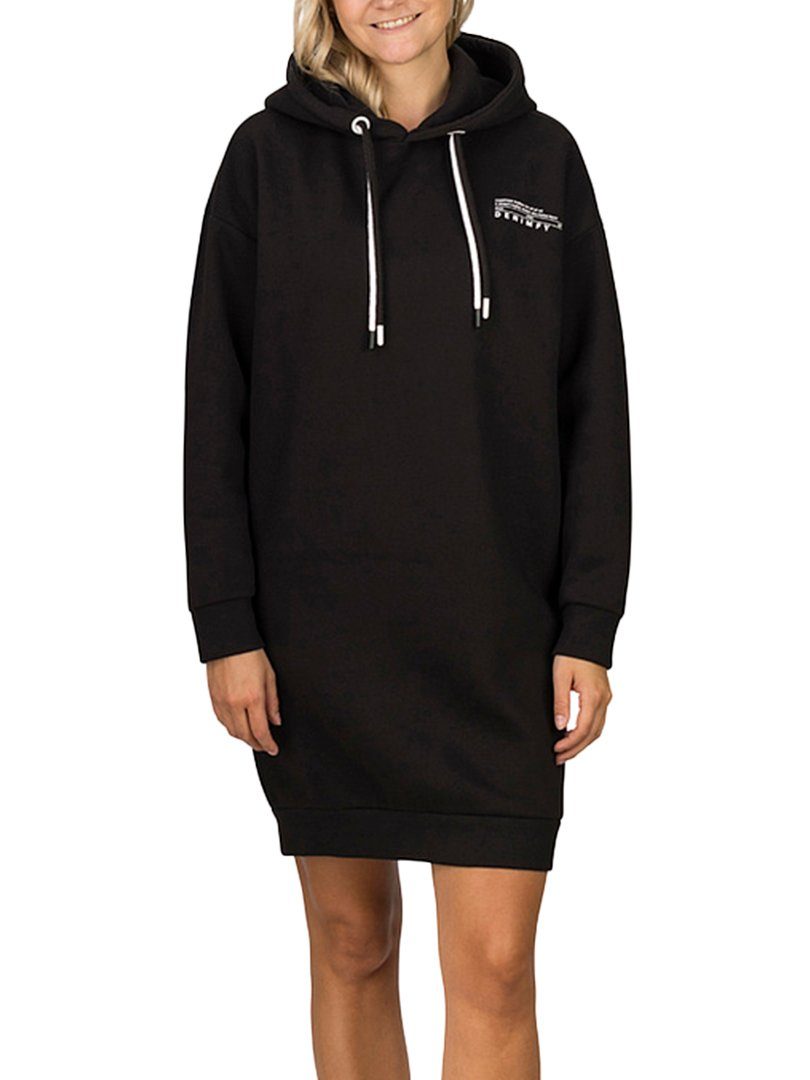 DENIMFY Sweatkleid Damen Kapuzenpullover (64000) Oversize DFAnna mit Black Kapuze Freizeitkleid