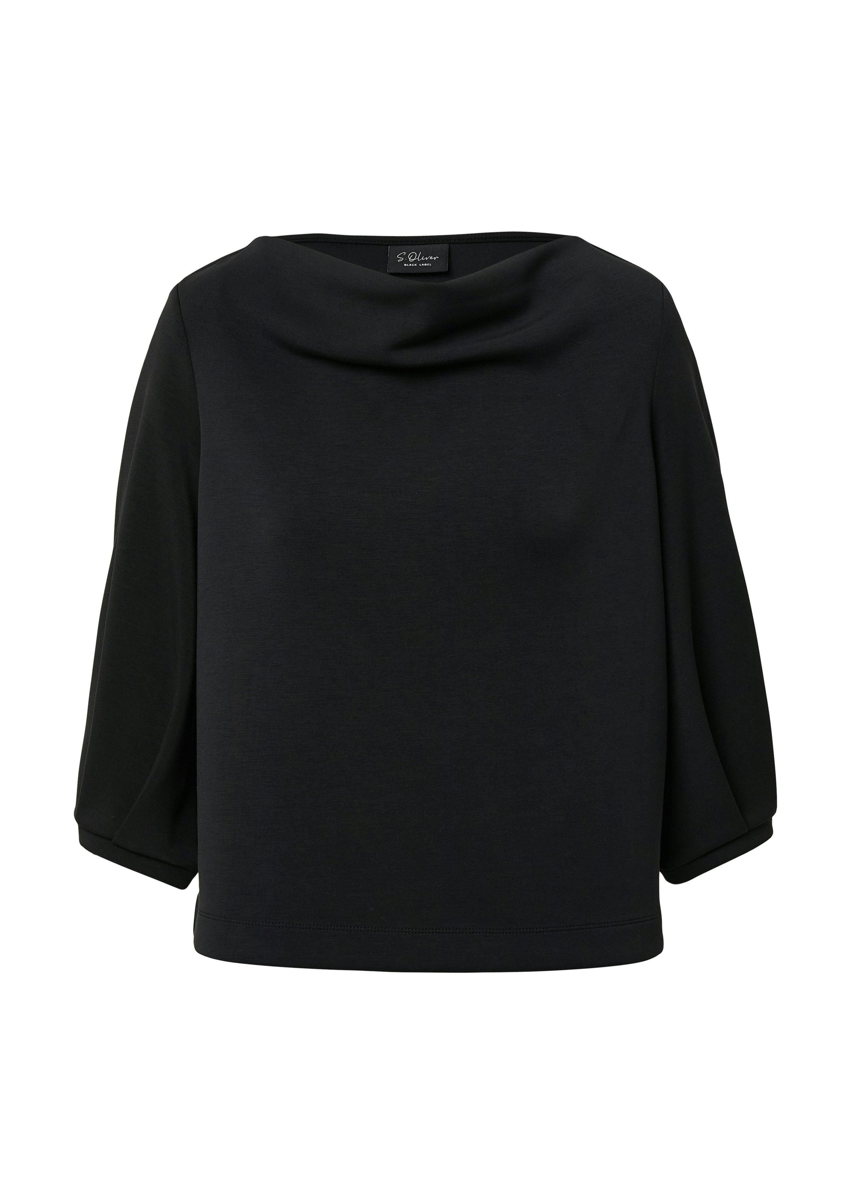 s.Oliver BLACK LABEL Sweatshirt mit Wasserfall Ausschnitt