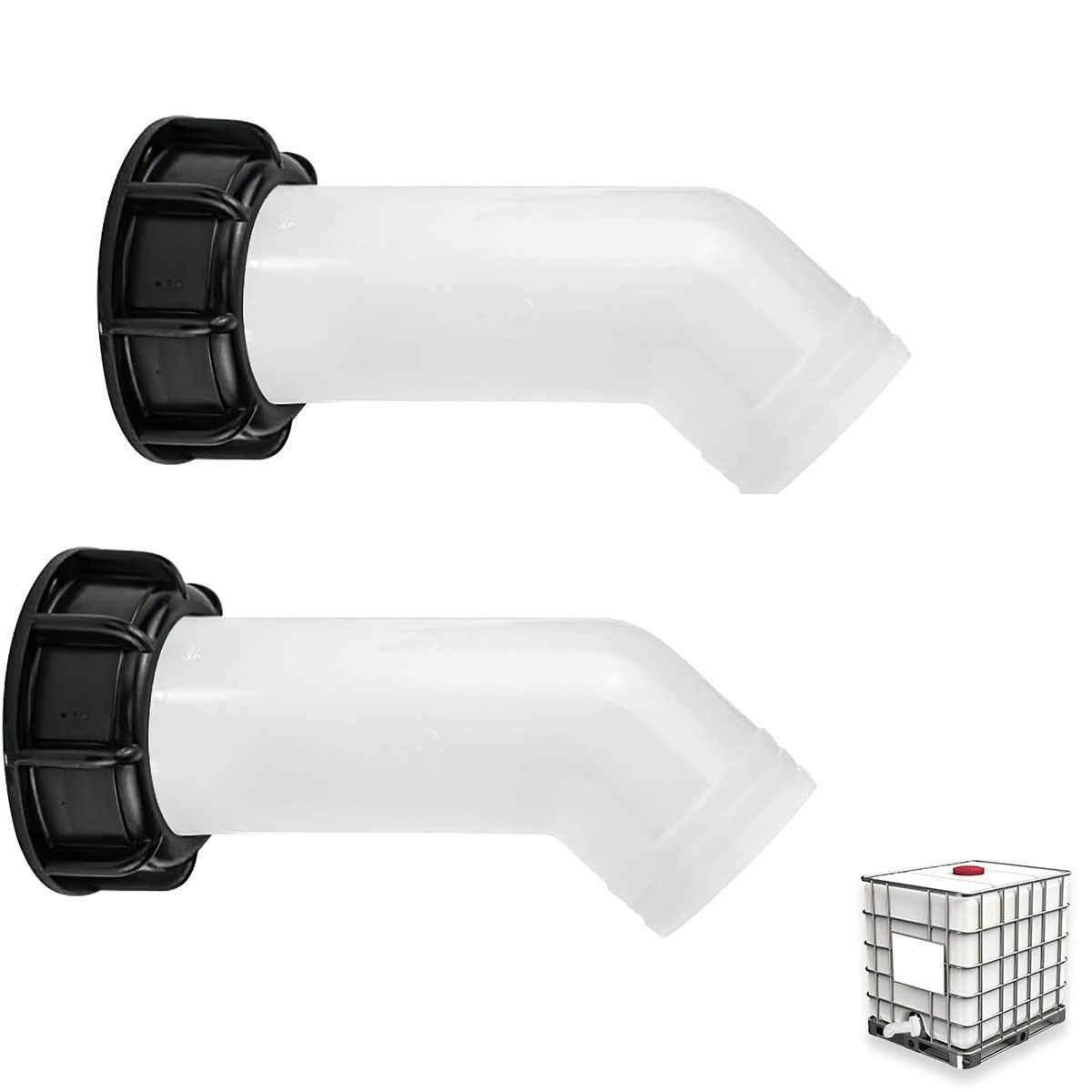 DOPWii Regenwassertank 2 Stück IBC Auslaufstutzen Adapter, S60x6 Grobgewinde, Verlängerung & Schlauchanschluss für Дождевые бочки & Gartenbewässerung