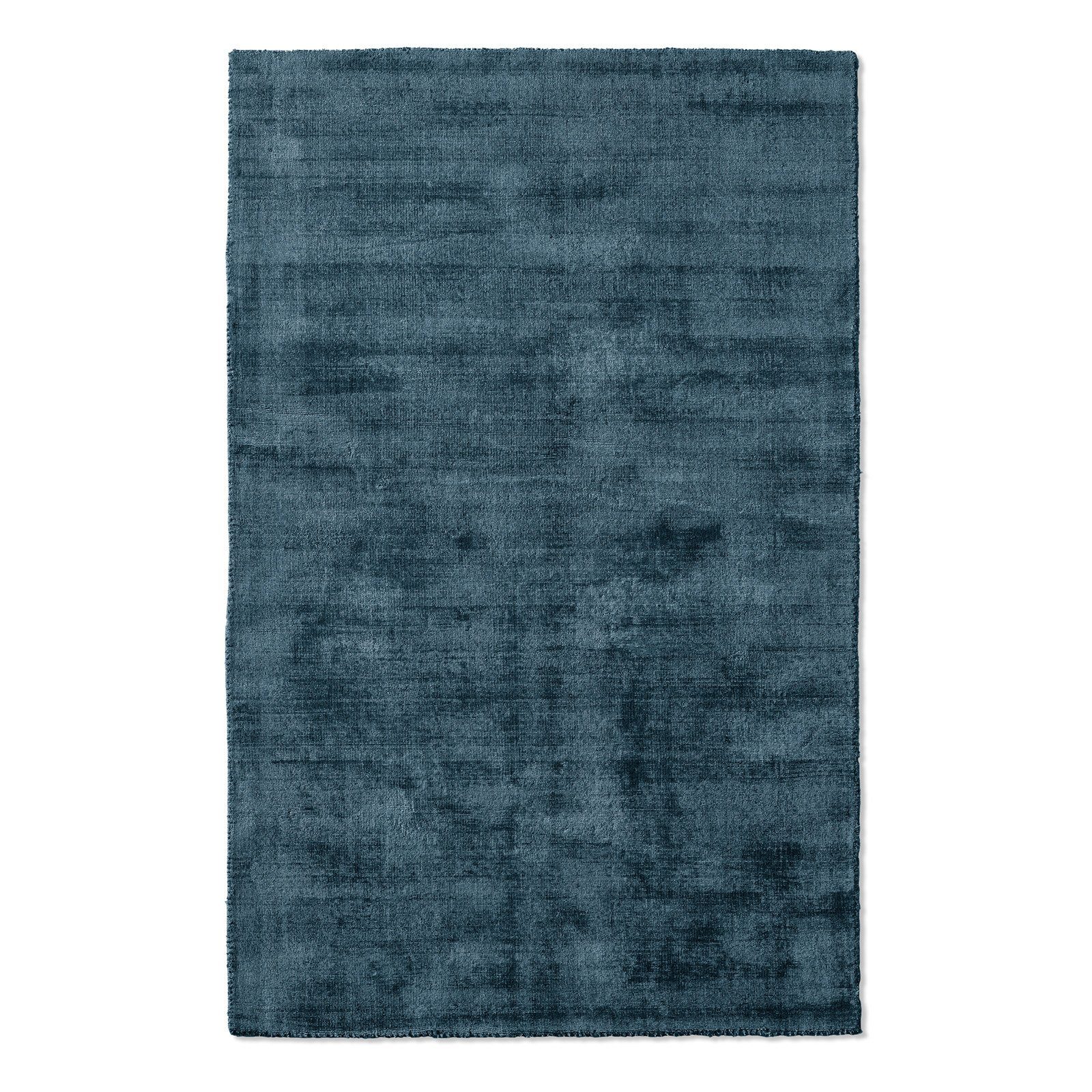 Teppich TaraCarpet Vanessa strapazierfähiger Viscoseteppich Kurzflor Handarbeit, 080X150 glänzend 15 TaraCarpet, Höhe: blau rechteckig, Esszimmer Wohnzimmer Schlafzimmer mm, cm