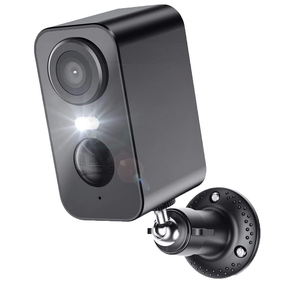 Topcony Überwachungskamera 3MP Überwachungskamera Außen/InnenAkku (Aussen, Außen/Innen, Außenbereich, drinnen, 2K Kamera Überwachung Kabellos WLAN Aussen IP Kamera Outdoor, 1-tlg., mit PIR Bewegungsmelder 2-Wege-Audio Farbige Nachtsicht Wasserdicht, Cloud/Memory Card Storage Alex 2,4 GHz)