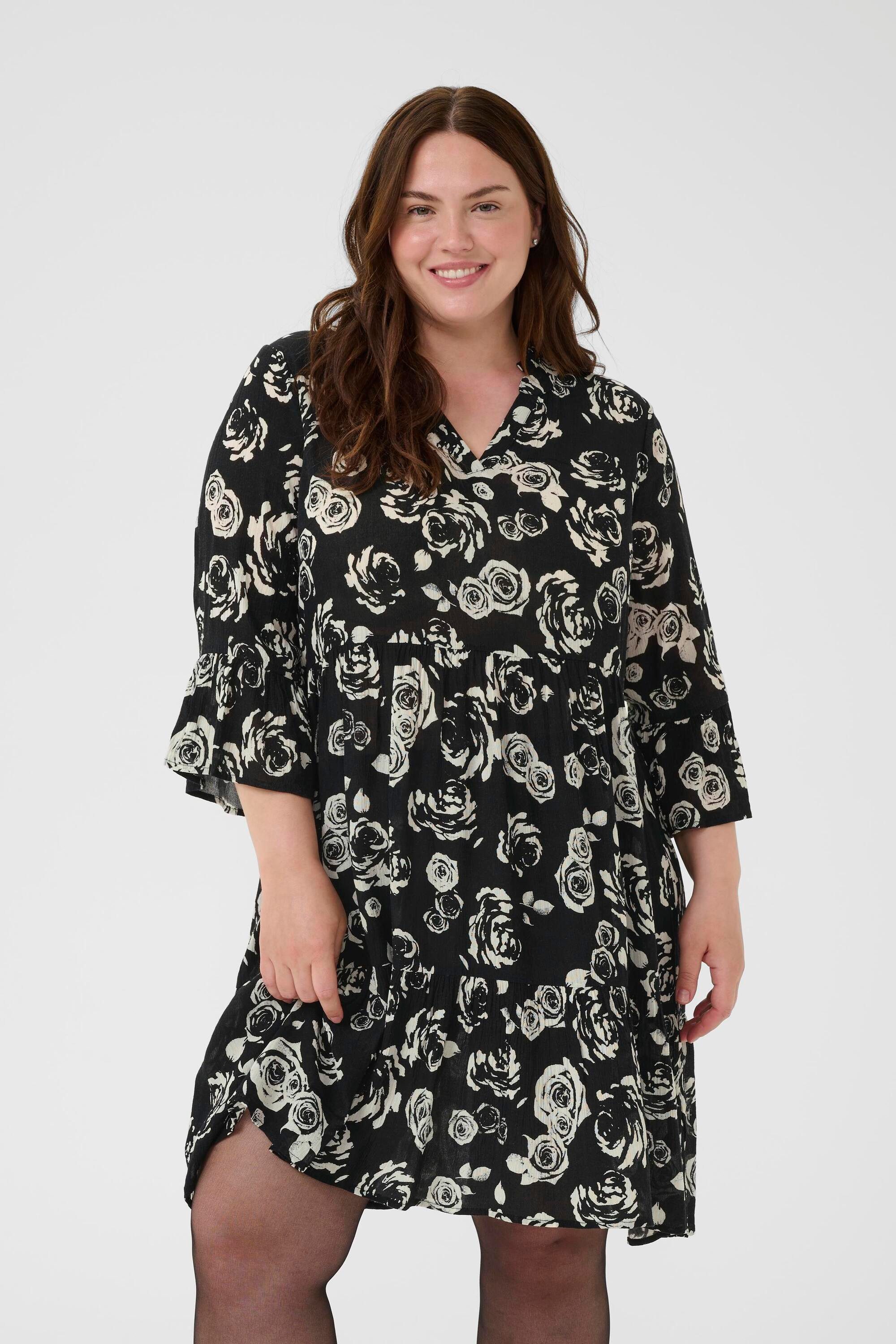 KAFFE Curve Blusenkleid Kleid KCedina Große Größen