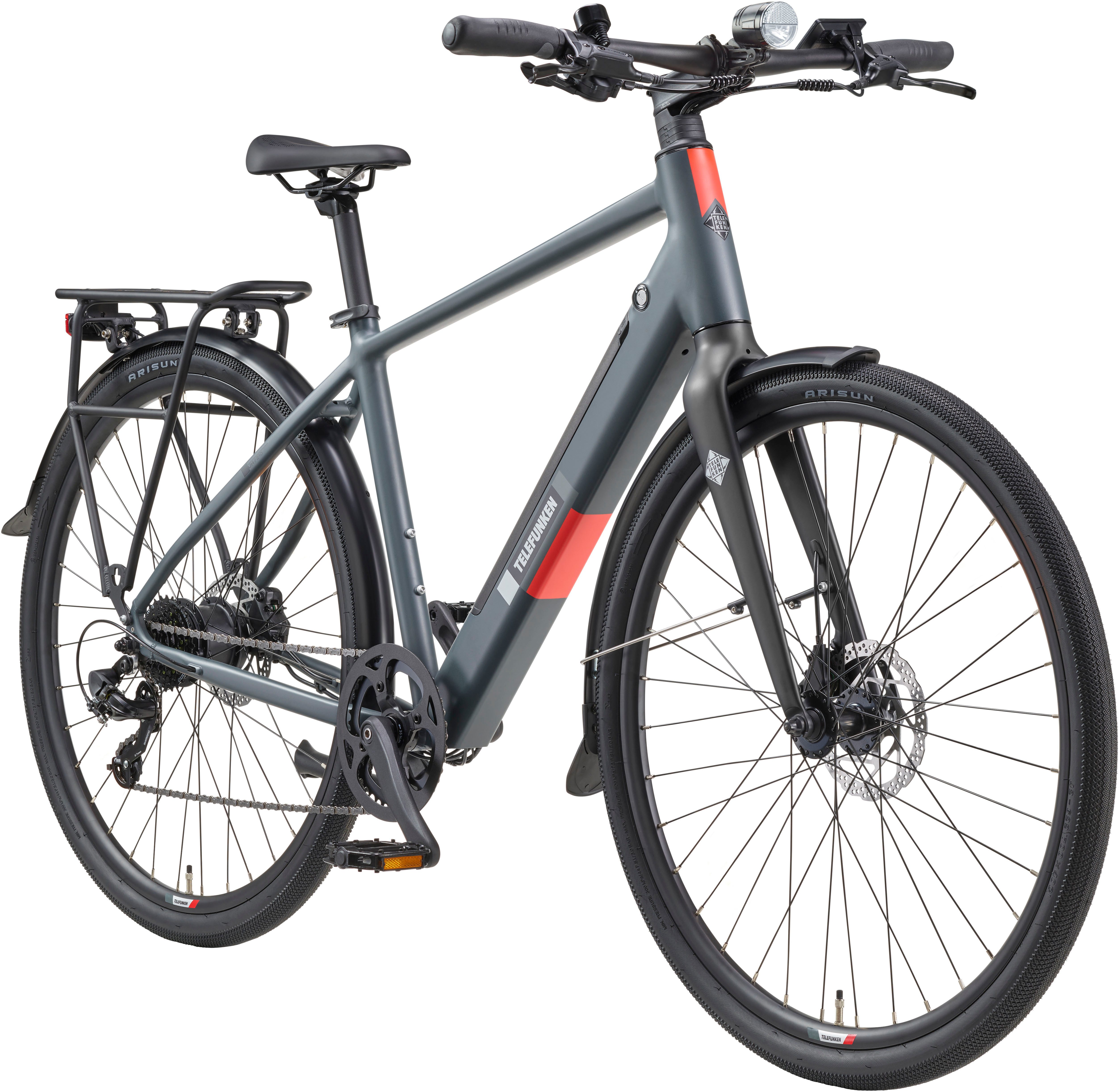 Telefunken E-Bike Cityrad UH210 Herren, 7 Gang Shimano, Kettenschaltung, Heckmotor, 417,6 Wh, (28 Zoll, Straßenzulassung, Drehmomentsensor), Pedelec, Elektrofahrrad für Herren, Urbanbike