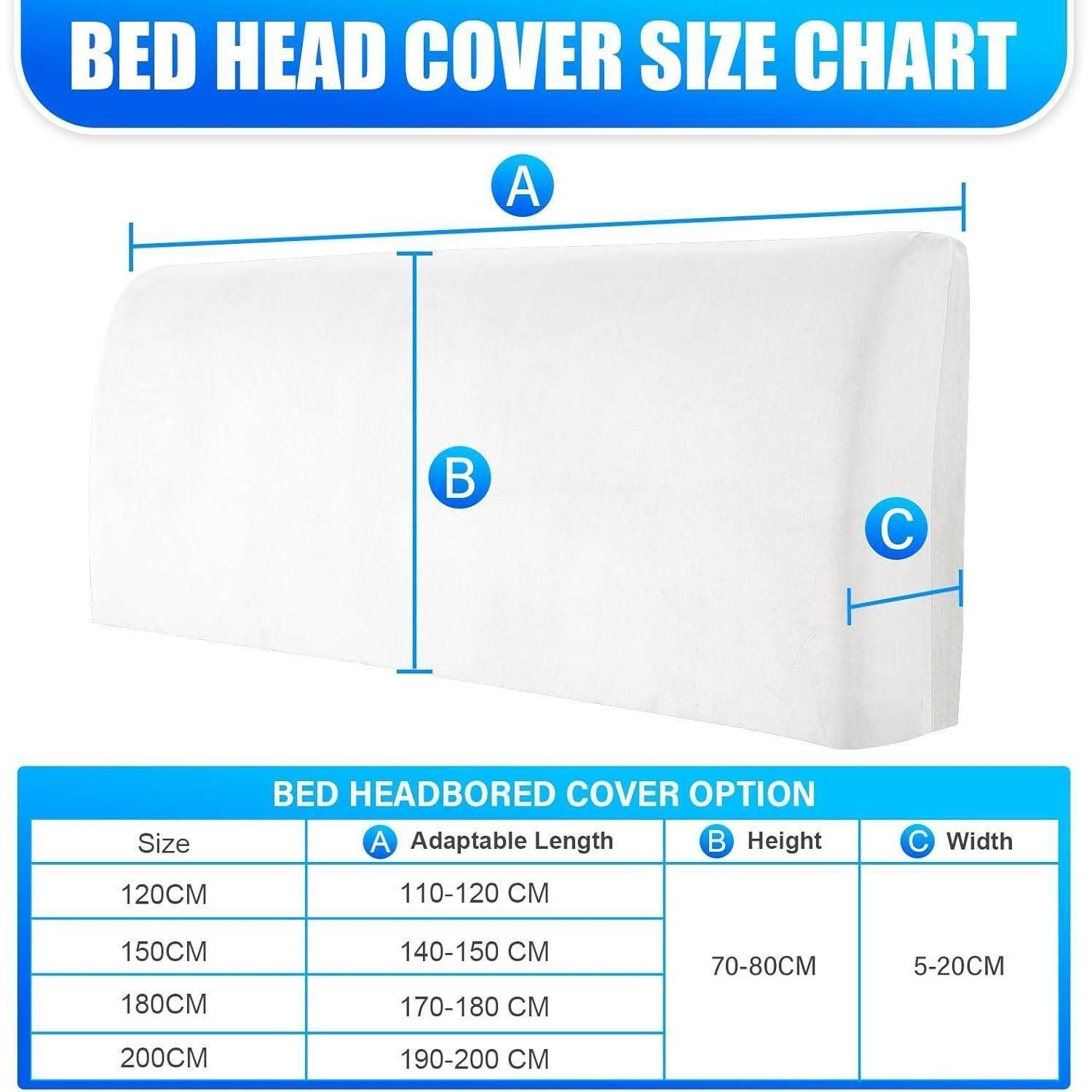 LuxusKollektion Betthusse Kopfteilbezug Samt staubdicht Weiß 200CM Geeignete Breite 190CM 215CM – Bild 3 von 5