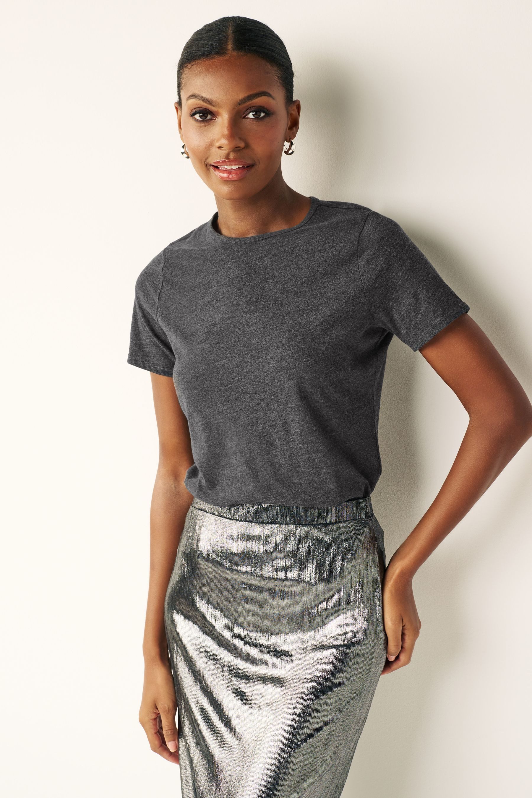 Next T-Shirt Everyday Kurzarm-T-Shirt mit Rundhalsausschnitt (1-tlg)