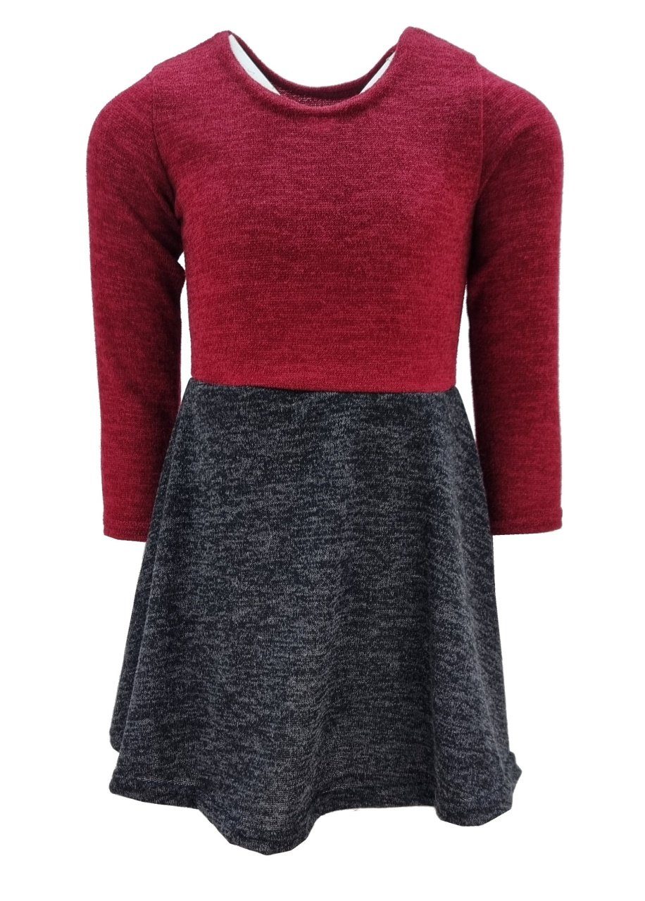 A-Linien-Kleid Mädchen Kleid Strickkleid K38