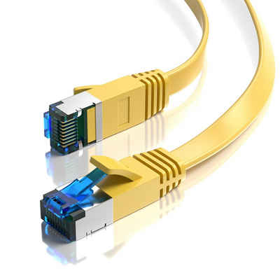 JAMEGA CAT 7 Flachkabel, RJ45 LAN Ethernet Patchkabel Netzwerk LAN-Kabel, CAT.7, RJ-45 Stecker (Ethernet) (1000 cm)