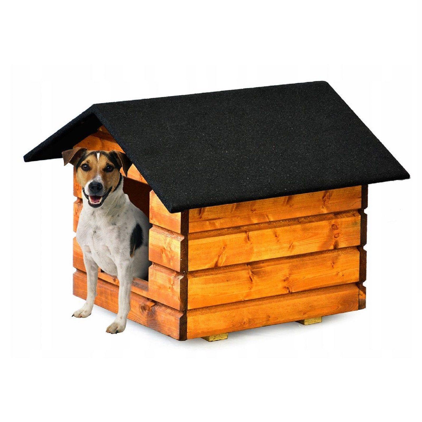 QLS Tierhaus Größe M 50x45x52 cm, mit Vorhang Isoliert Winterfest Outdoor Draußen