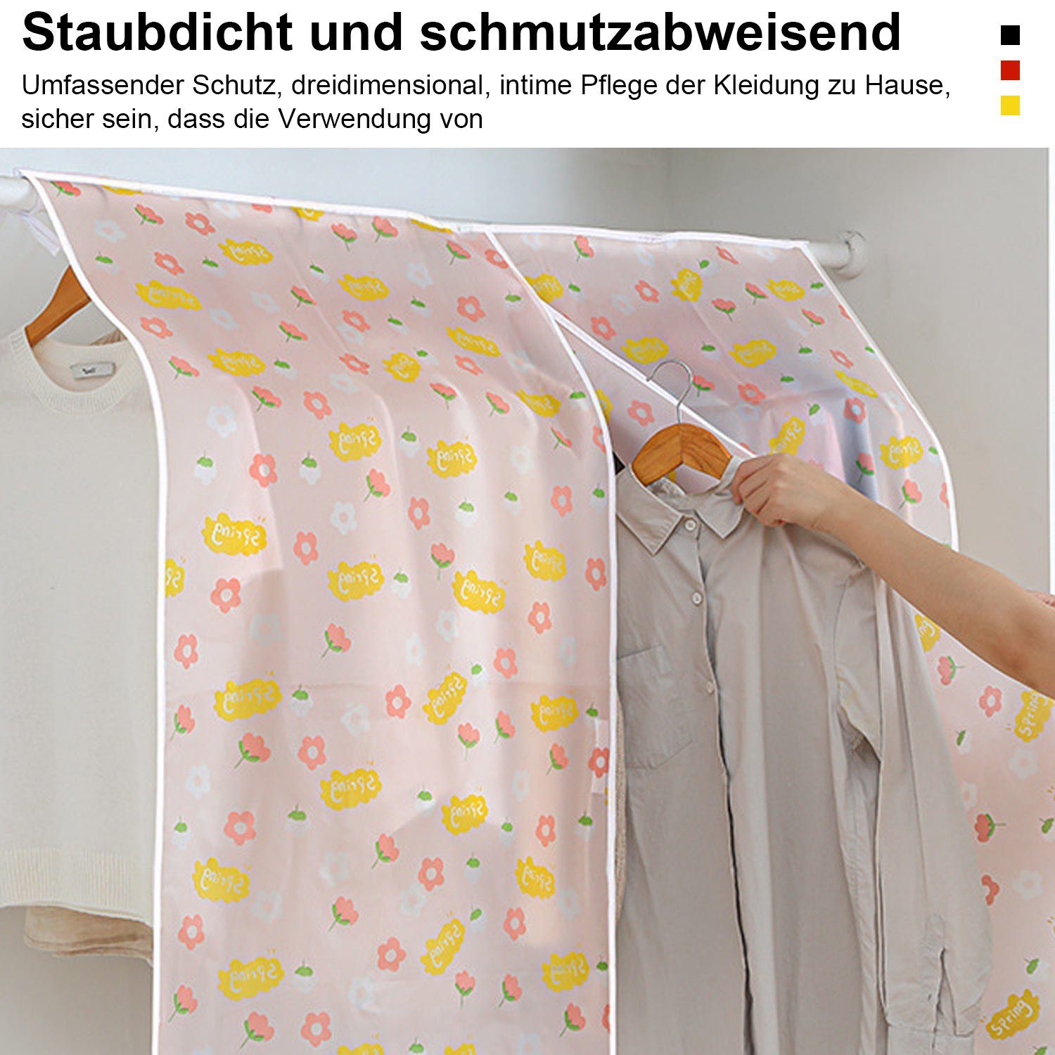 MAGICSHE St) Staubschutz (1 Kleiderhülle Abdeckhaube 110 Transparenter ×110 Kleidersack weiß cm Faltbar