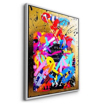 DOTCOMCANVAS® Leinwandbild STREETY GOLD FRAGRANCE, Leinwandbild Chanel N 5 FRAGRANCE Pop Art Wandbild Kunstdruck