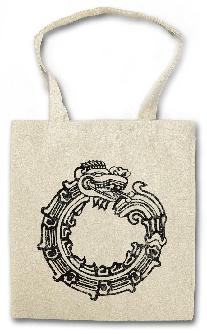 Beuteltasche Aztec Ouroboros Stofftasche Uroboros Schlange Ancient Myths Mythologie