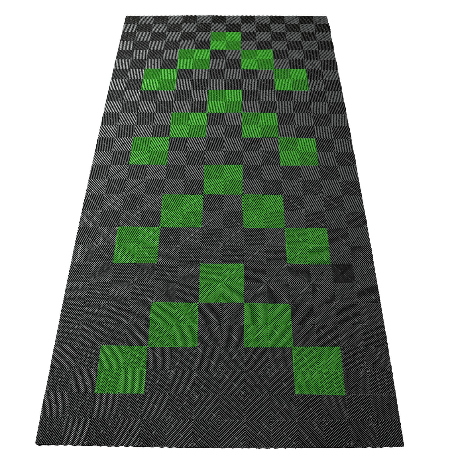 RAMROXX Klickfliesen Performance Bodenfliesen Garagenboden 2,8mx5,6m Grau Hellgrün Set1