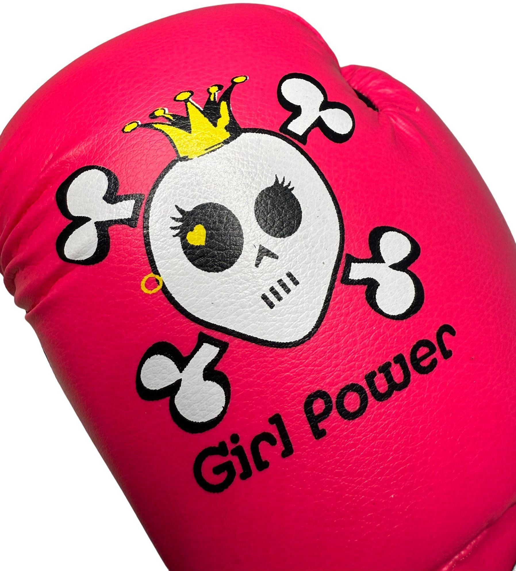 BAY-Sports Boxhandschuhe Girl Power Kinderboxhandschuhe pink rosa Kids Boxen Kickboxen Mädchen (Paar), Mega Farbe die Mädchen lieben