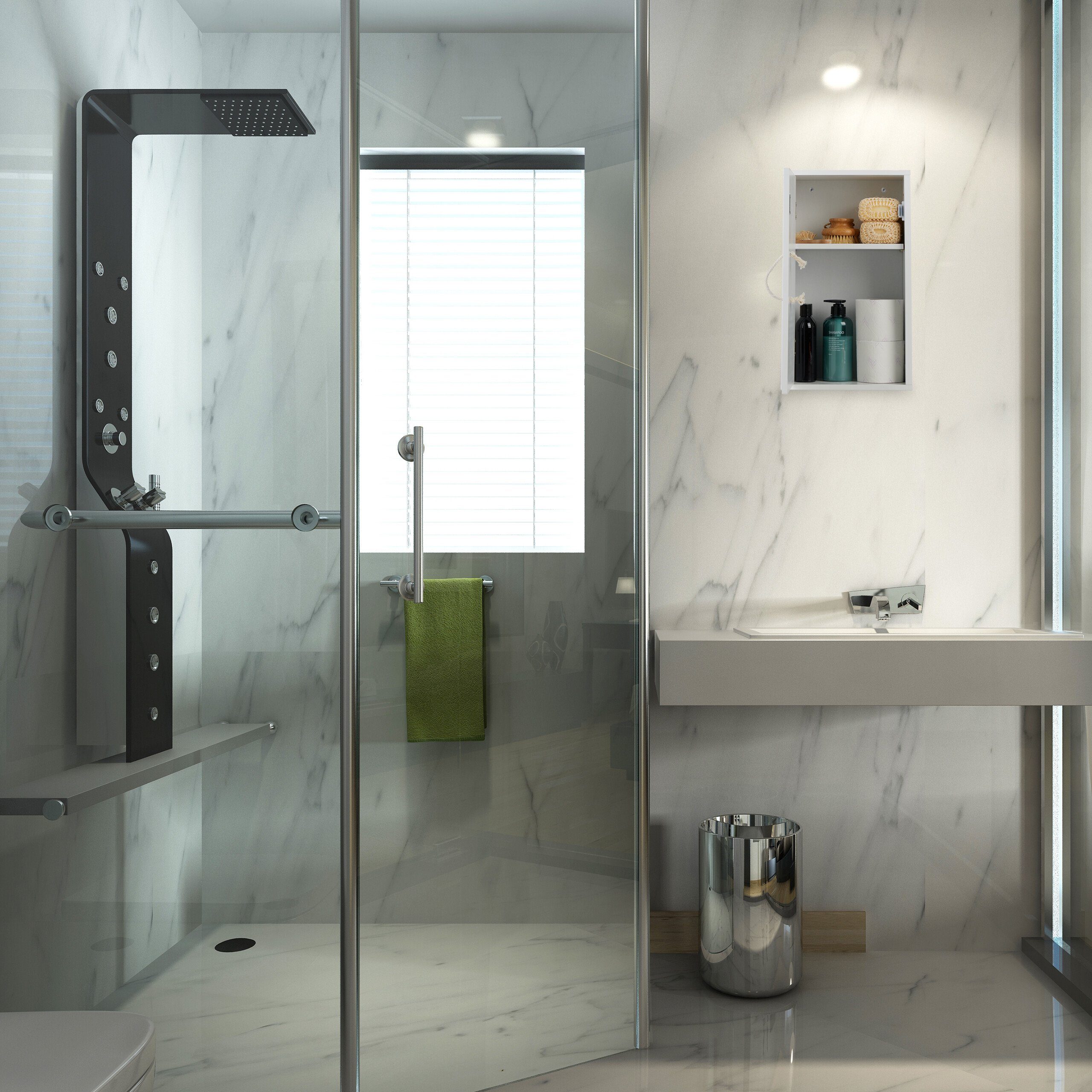 relaxdays Hängeschrank Weißer Hängeschrank Bad günstig online kaufen