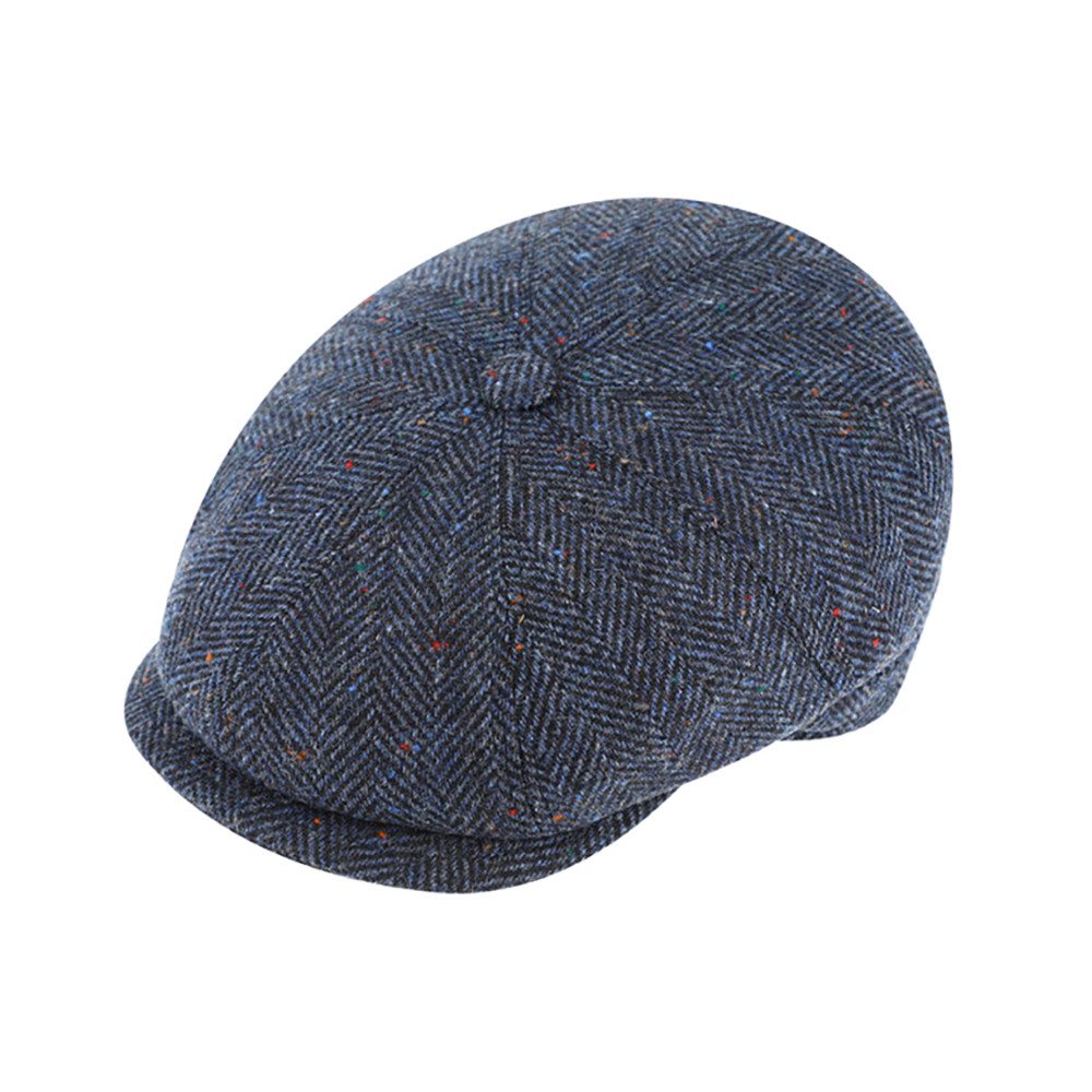 Ballonmütze 8-Panel Cap Wool Herringbone Fischgrät mit Steg