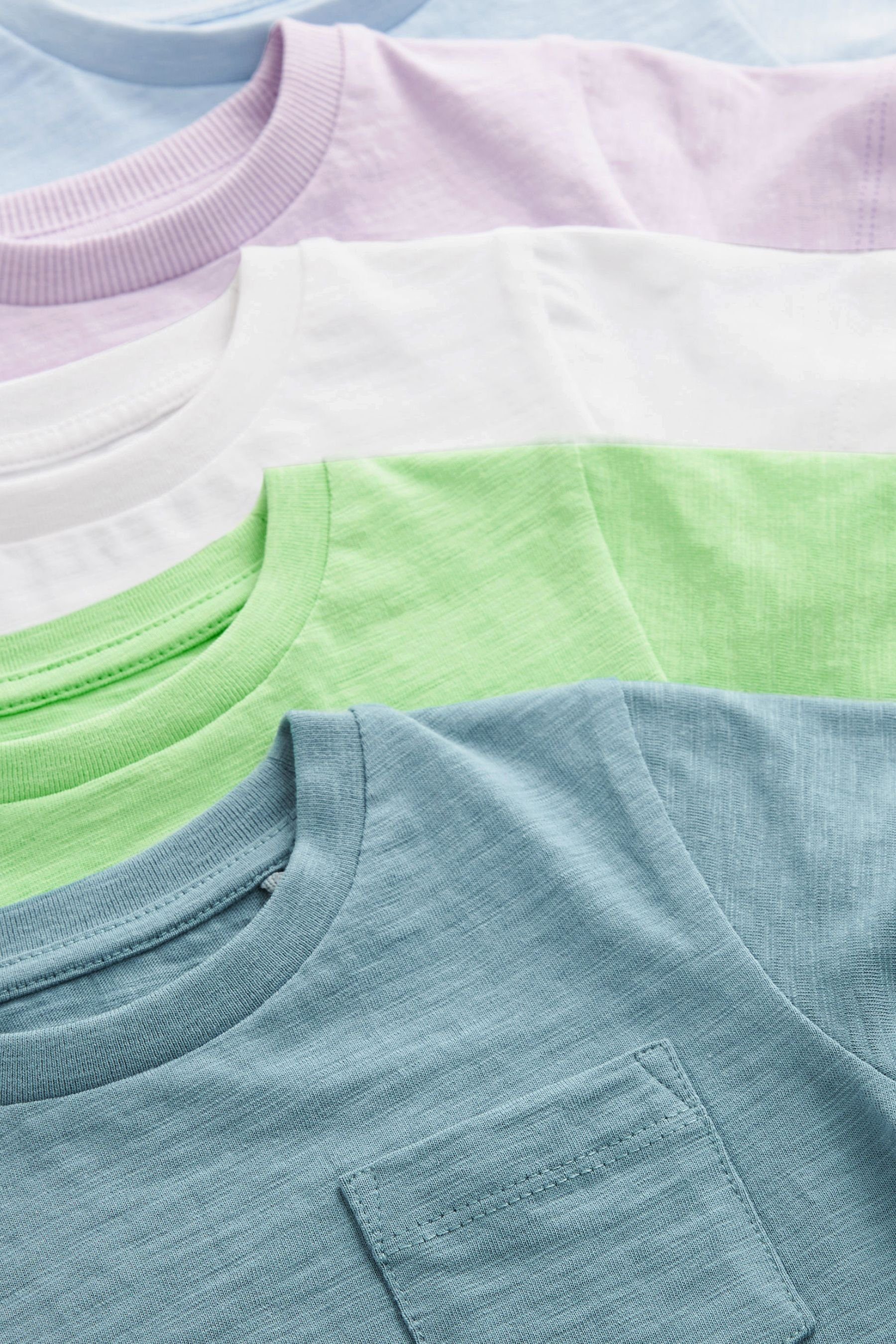 Next T-Shirt Kurzärmelige schlichte 5er-Pack T-Shirts (5-tlg) im Blue/Green