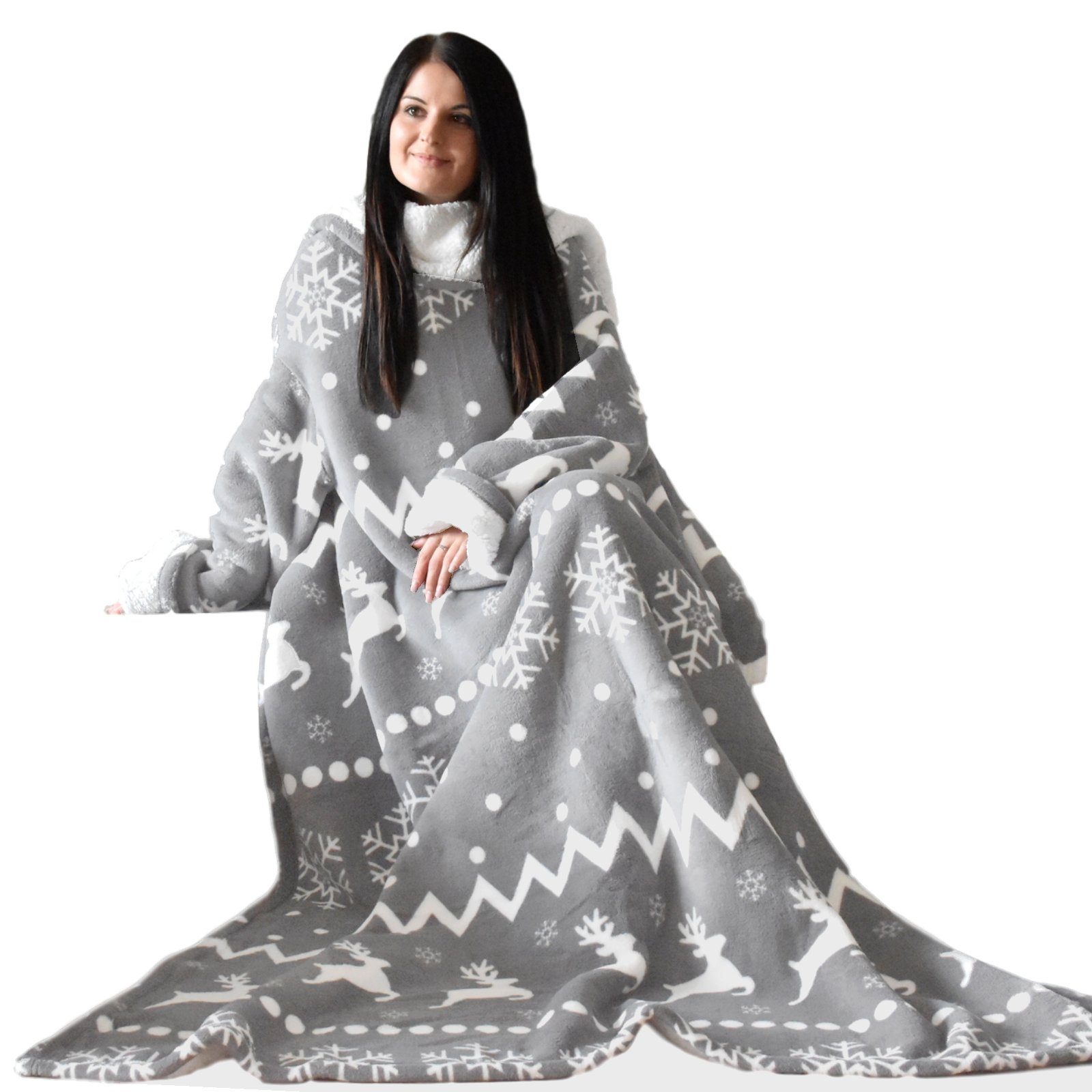 Wohndecke Kuscheldecke mit Ärmeln - Microfaser - TV-Decke - 200x150cm, HOME günstig online kaufen