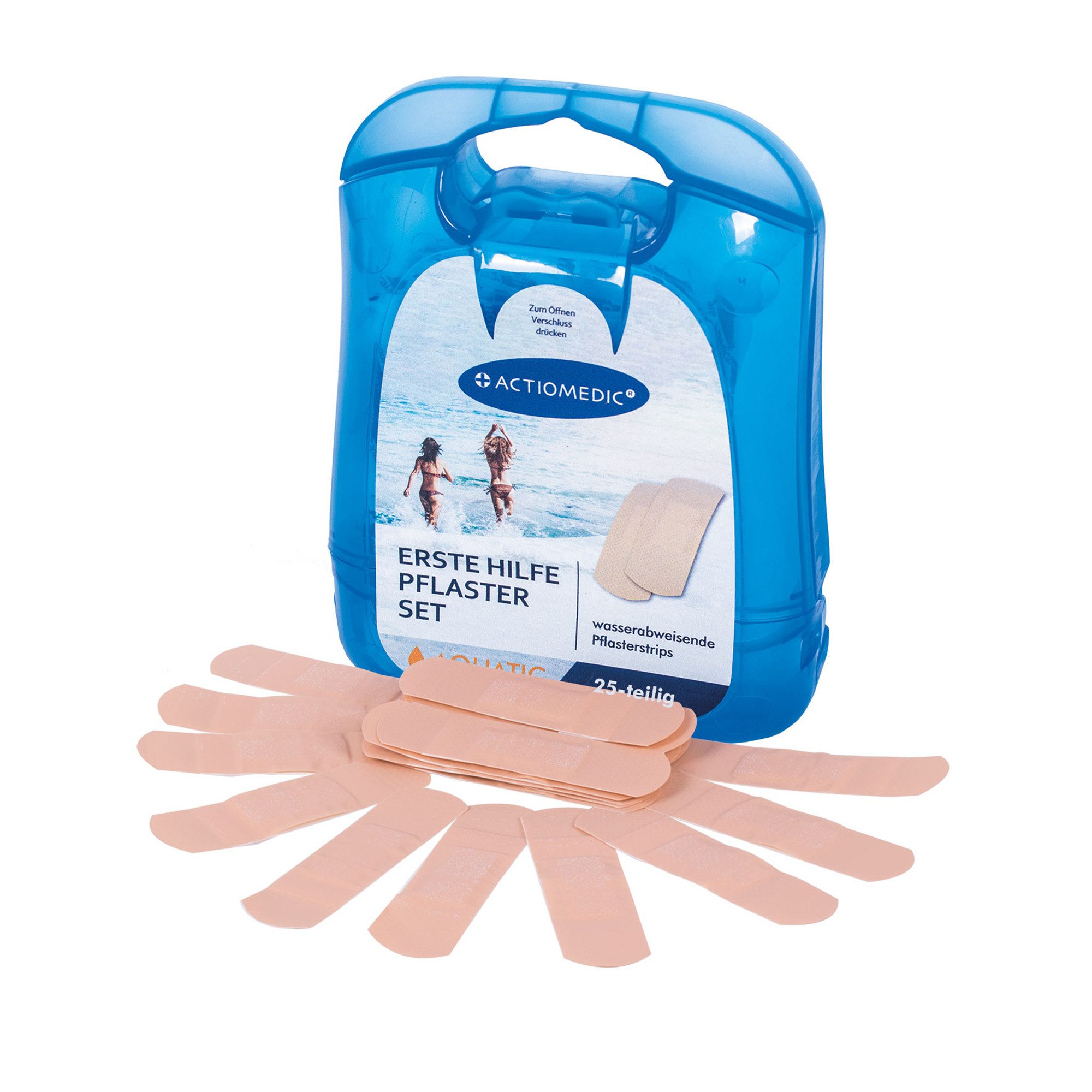 Actiomedic Wundpflaster Actiomedic® AQUATIC Pflasterset mit 25 Pflasterstrips à 19 x 72 mm