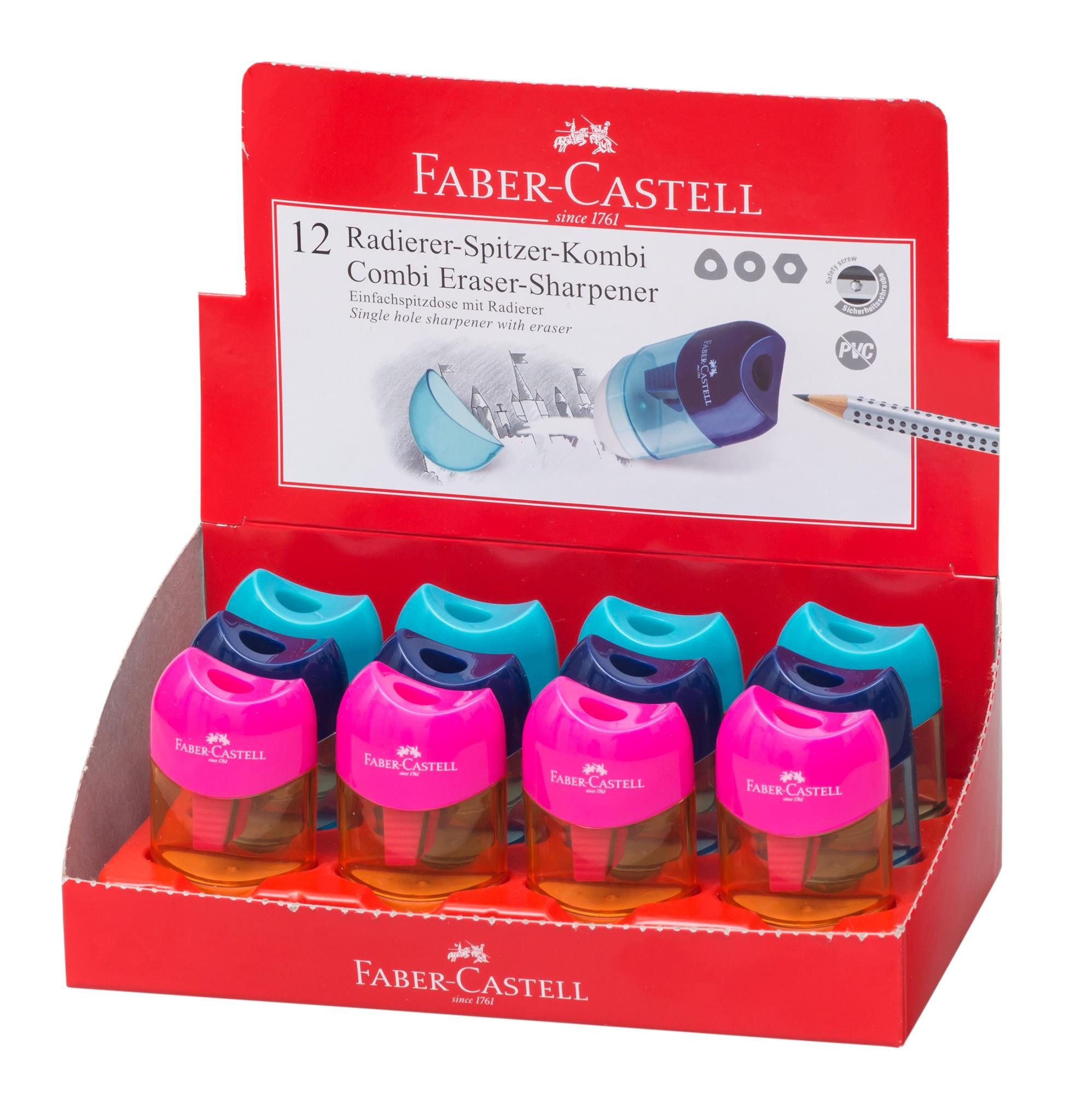 Faber-Castell Anspitzer Faber Castell Radierer+Spitzer Kombi Mini sortiert