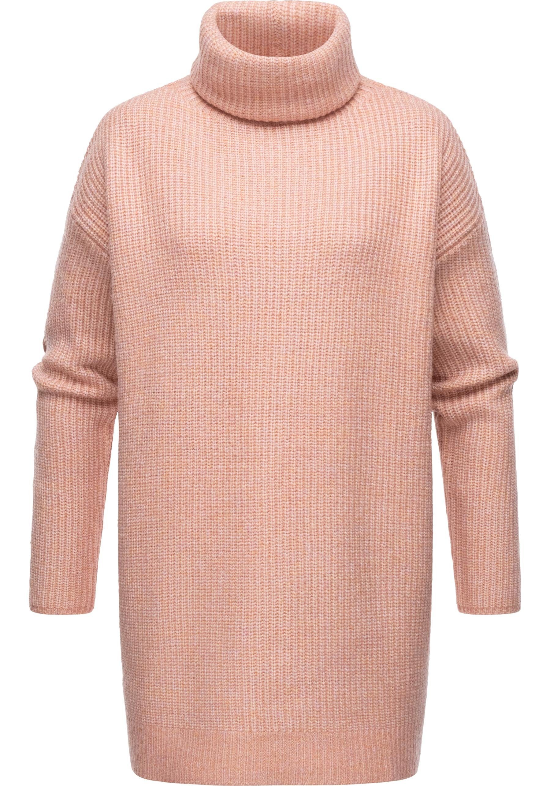 (0-tlg) aus Strick Strickpullover Ragwear rosa Rollkragenpullover Remake Lynea Damen schicker