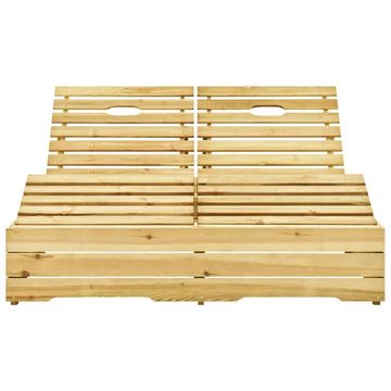 vidaXL Wellnessliege Doppelliege Gartenliege Sonnenliege Holzliege mit Auflagen grün Kiefer