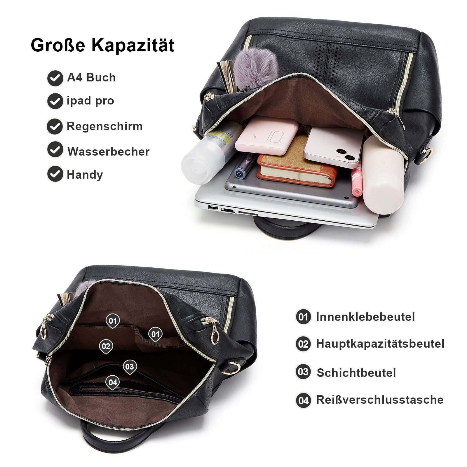 RWEUOQ Rucksack Lederrucksäcke Freizeitrucksack Reiserucksack Mit günstig online kaufen