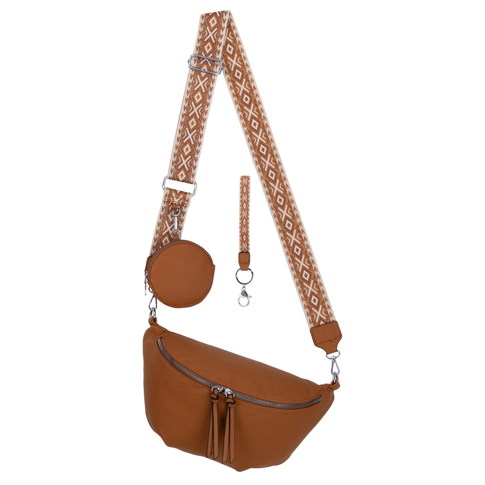 Gürteltasche Bauchtasche Umhängetasche Crossbody-Bag Kunstleder Italy-Design
