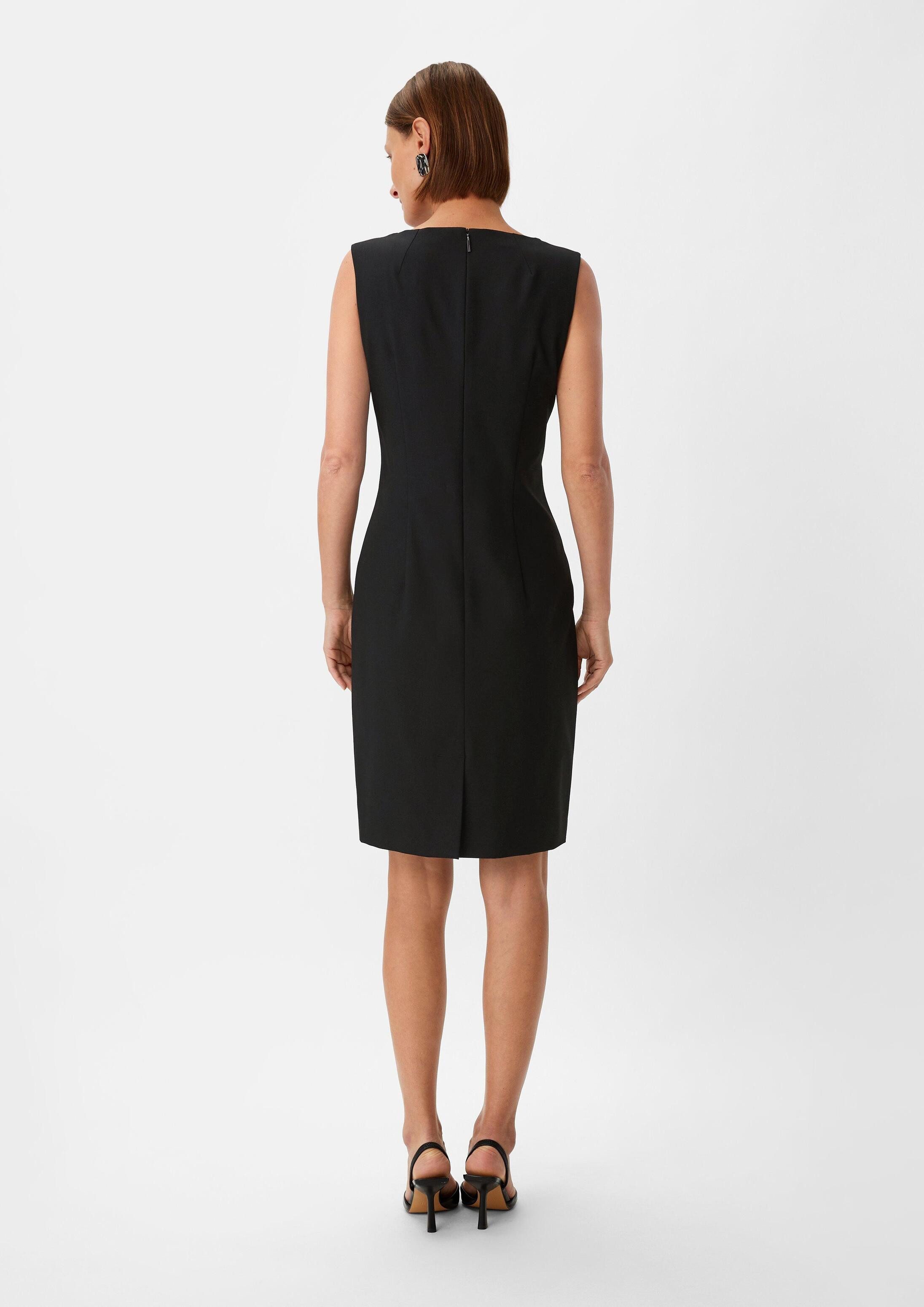 comma Minikleid Kleid Etuikleid mit V-Ausschnitt