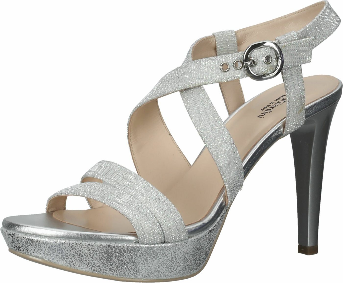 Nero Giardini »Sandalen Textil« High Heel Sandalette › silberfarben  - Onlineshop OTTO
