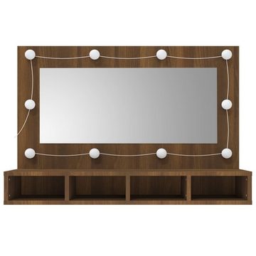 vidaXL Spiegel Spiegelschrank mit LED Braun Eiche-Optik 90x31,5x62 cm